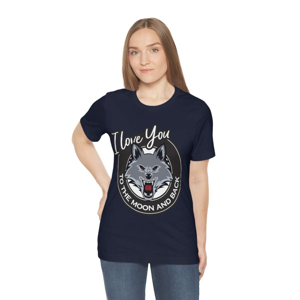 Love You To The Moon And Back Classic Wolf Stars Unisex Jersey Short Sleeve T-Shirt Ichaku [Perfect Gifts Selection]