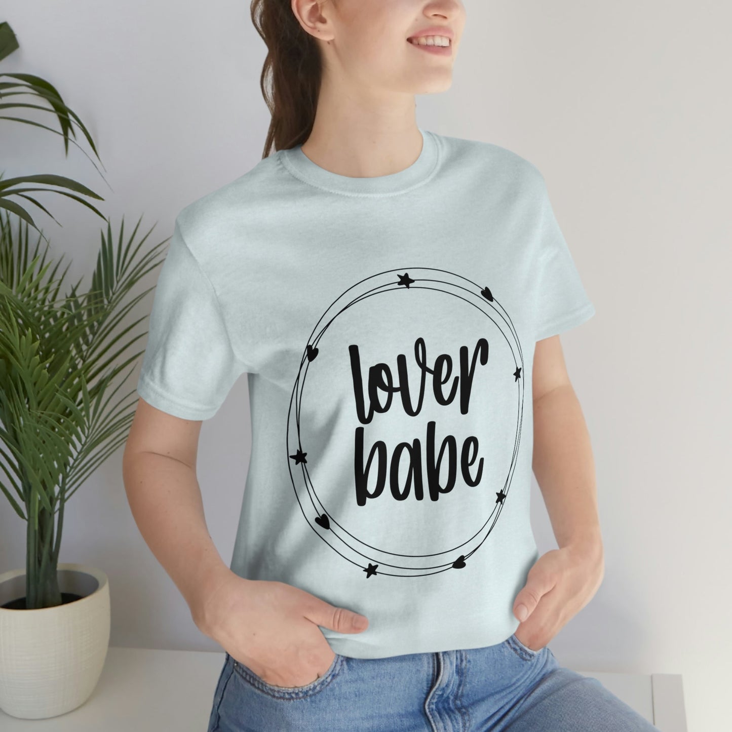 Lover Babe Heart Romantic Lovers Unisex Jersey Short Sleeve T-Shirt Ichaku [Perfect Gifts Selection]