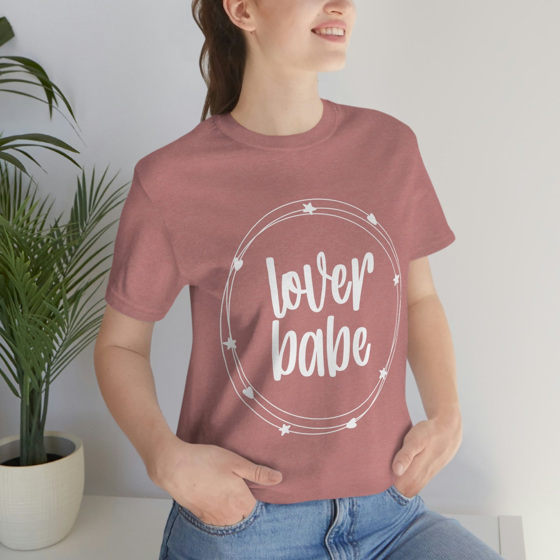 Lover Babe Heart Romantic Lovers Unisex Jersey Short Sleeve T-Shirt Ichaku [Perfect Gifts Selection]