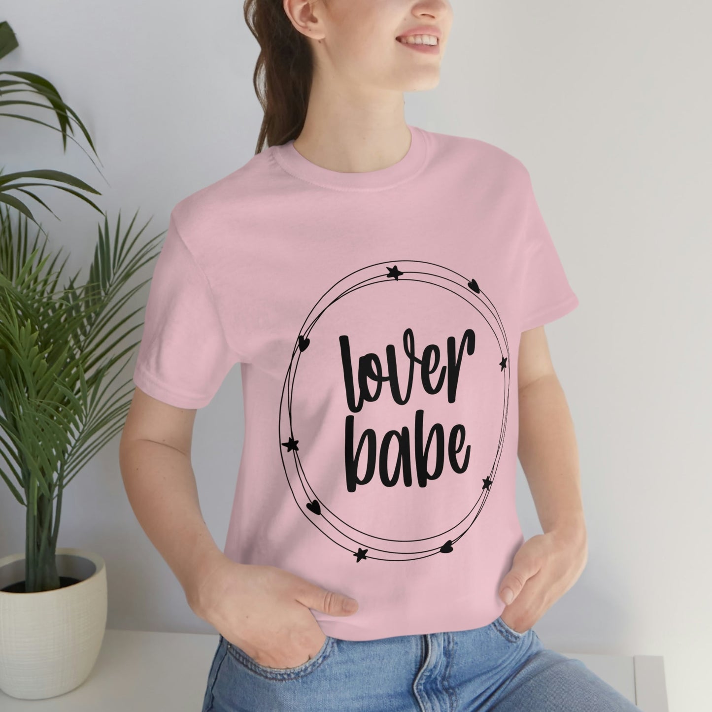 Lover Babe Heart Romantic Lovers Unisex Jersey Short Sleeve T-Shirt Ichaku [Perfect Gifts Selection]