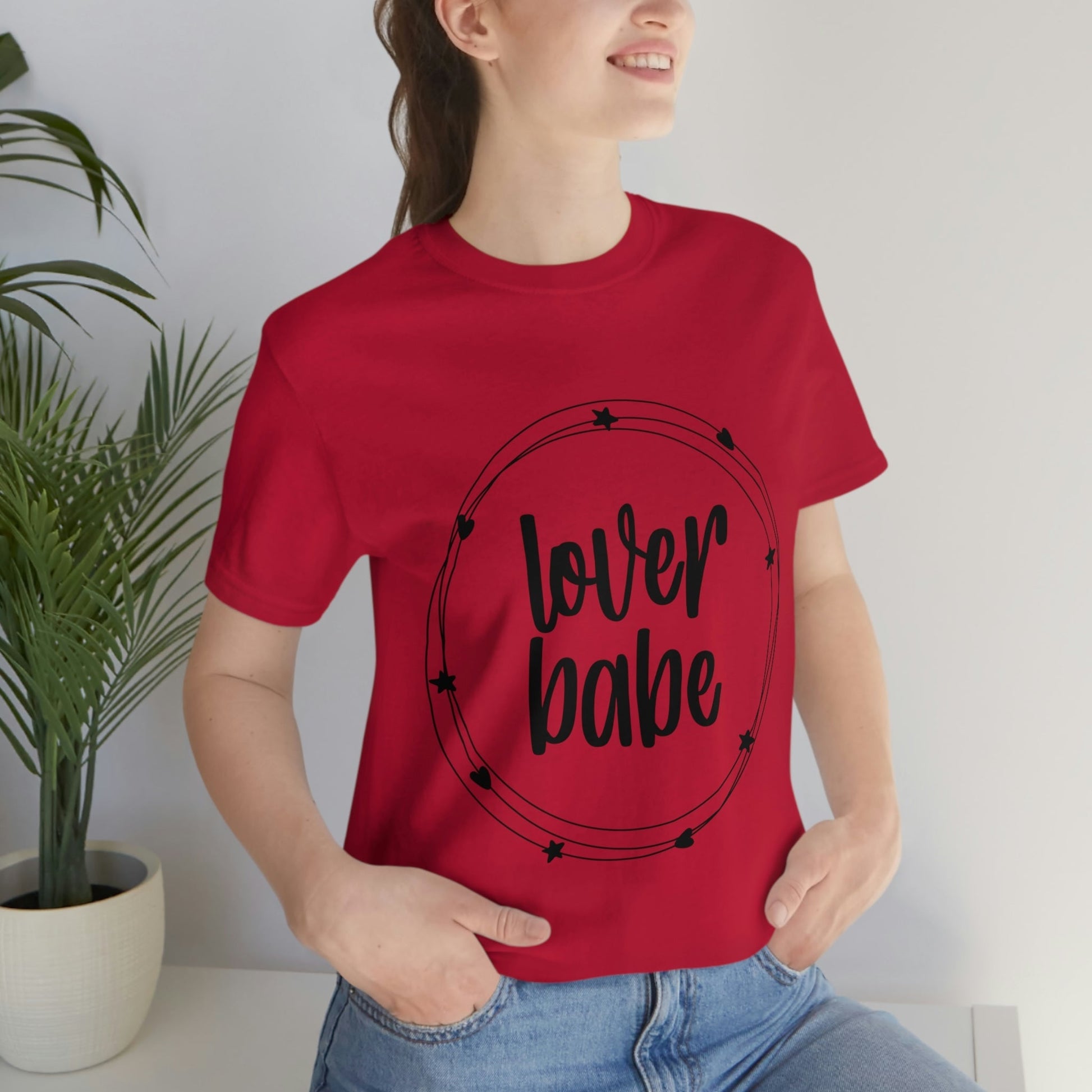 Lover Babe Heart Romantic Lovers Unisex Jersey Short Sleeve T-Shirt Ichaku [Perfect Gifts Selection]