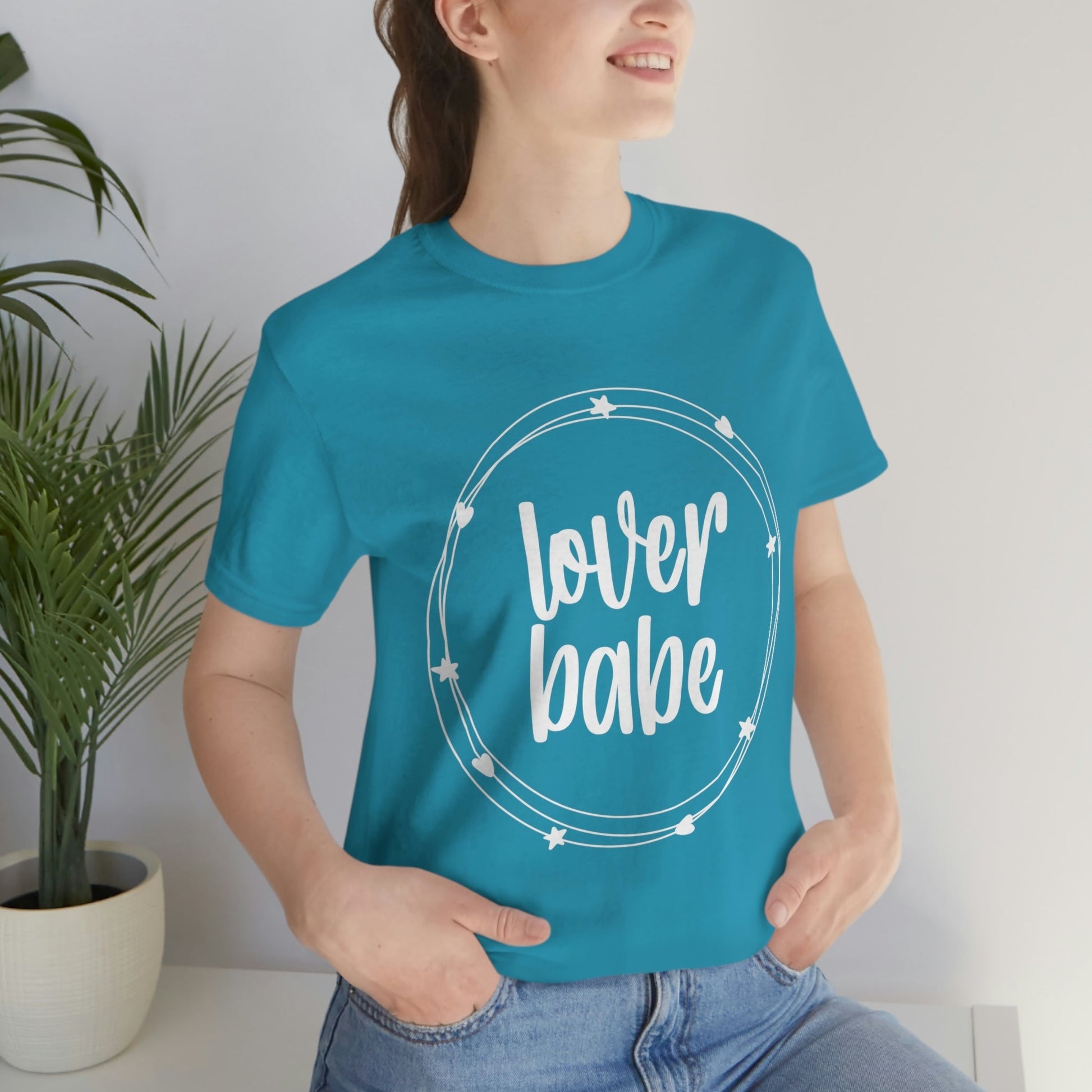 Lover Babe Heart Romantic Lovers Unisex Jersey Short Sleeve T-Shirt Ichaku [Perfect Gifts Selection]