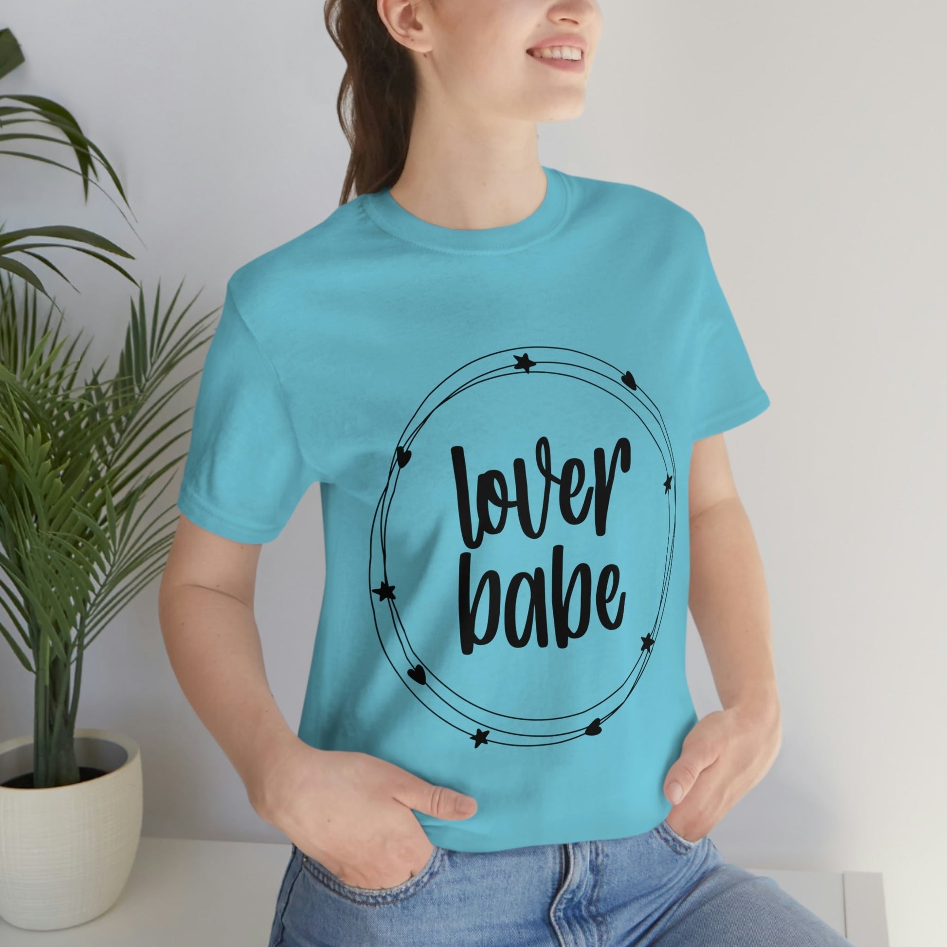 Lover Babe Heart Romantic Lovers Unisex Jersey Short Sleeve T-Shirt Ichaku [Perfect Gifts Selection]