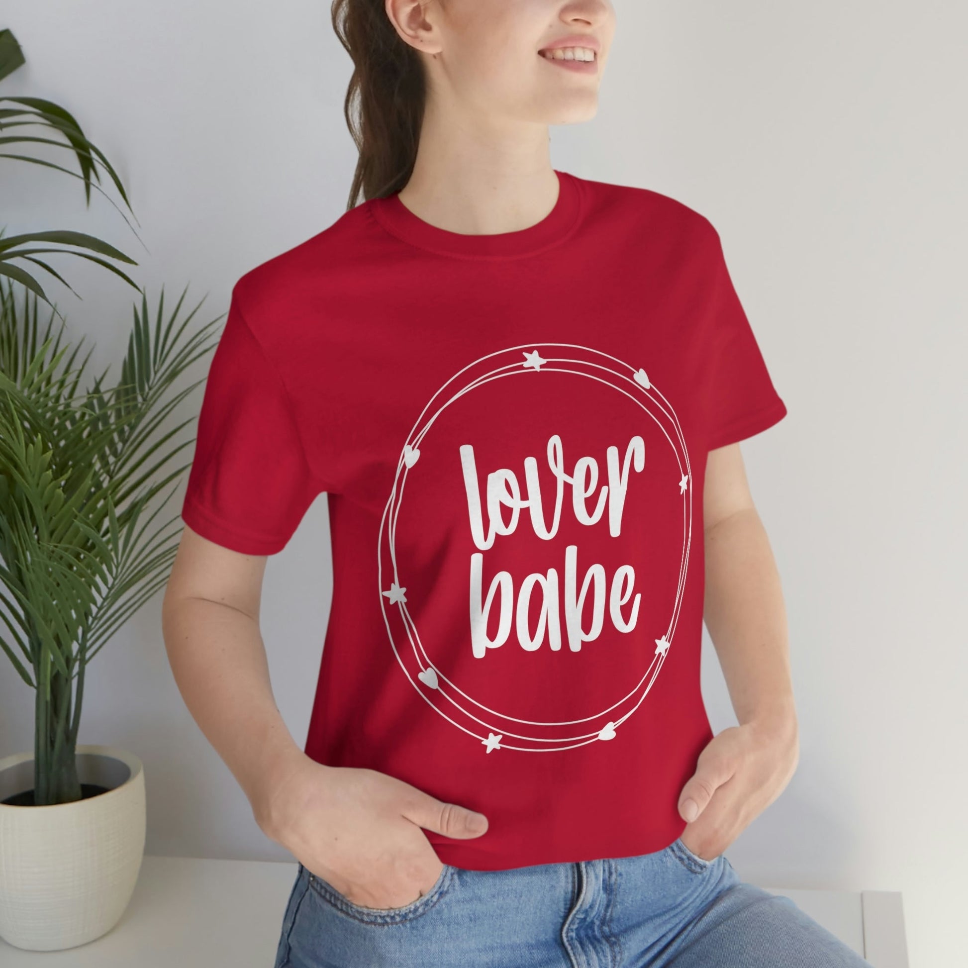 Lover Babe Heart Romantic Lovers Unisex Jersey Short Sleeve T-Shirt Ichaku [Perfect Gifts Selection]