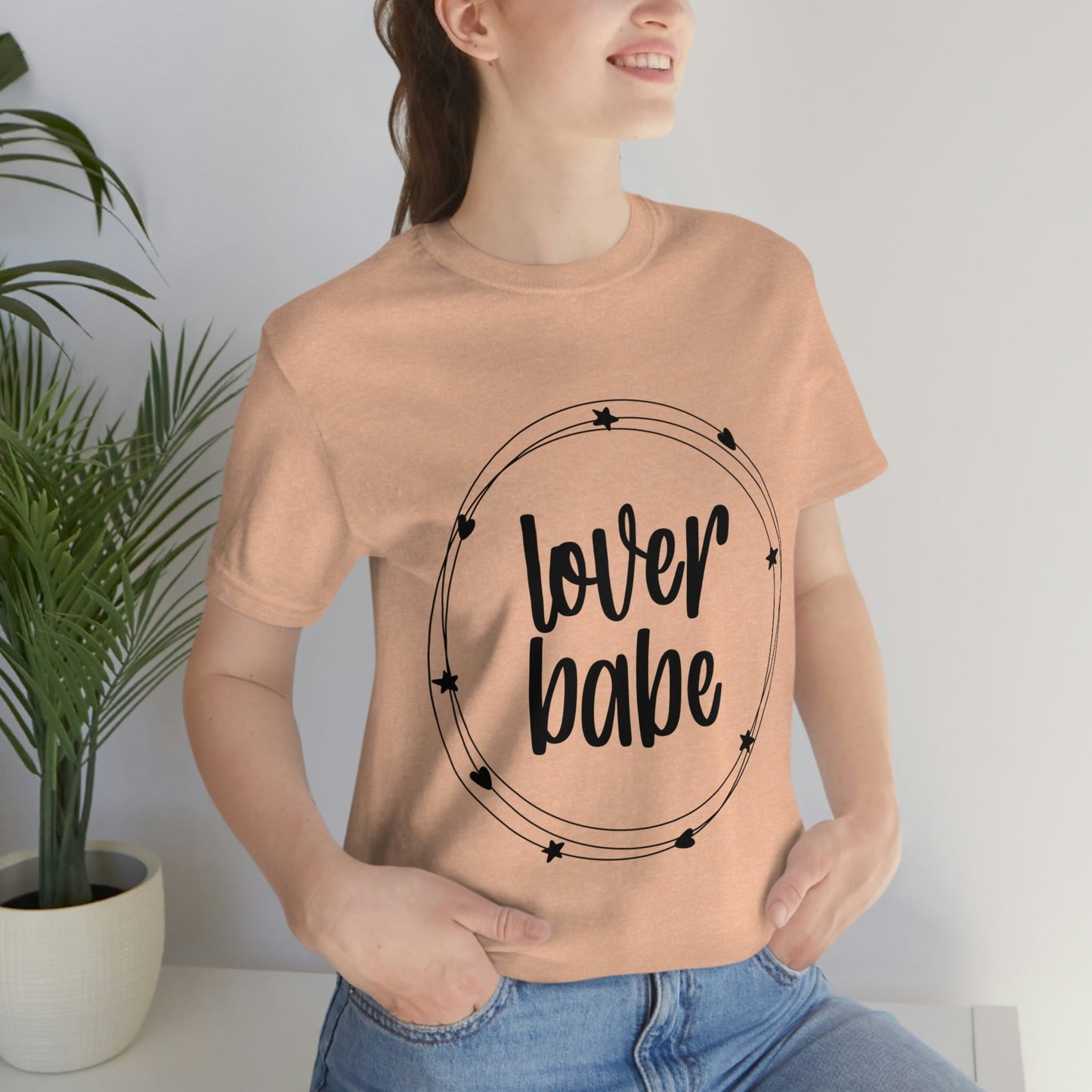 Lover Babe Heart Romantic Lovers Unisex Jersey Short Sleeve T-Shirt Ichaku [Perfect Gifts Selection]