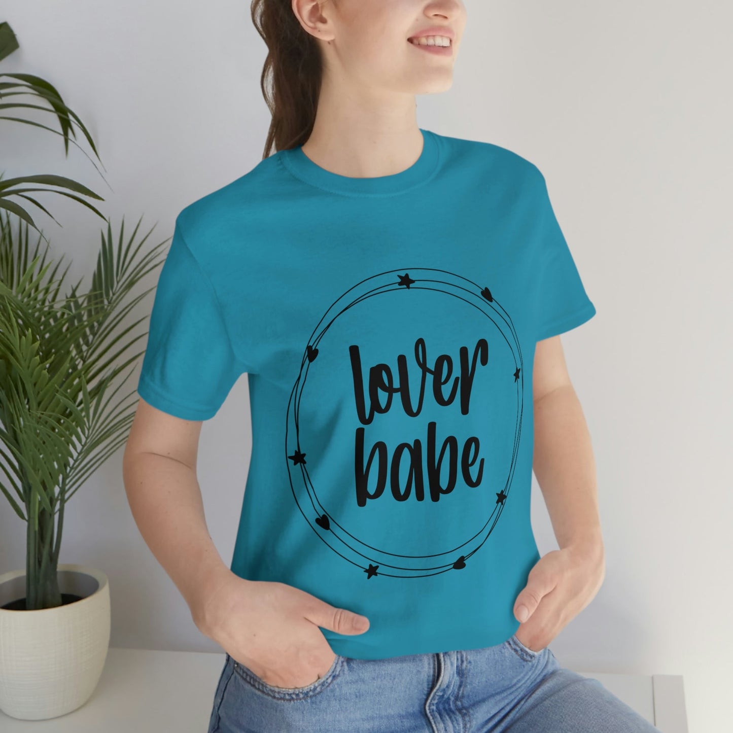 Lover Babe Heart Romantic Lovers Unisex Jersey Short Sleeve T-Shirt Ichaku [Perfect Gifts Selection]