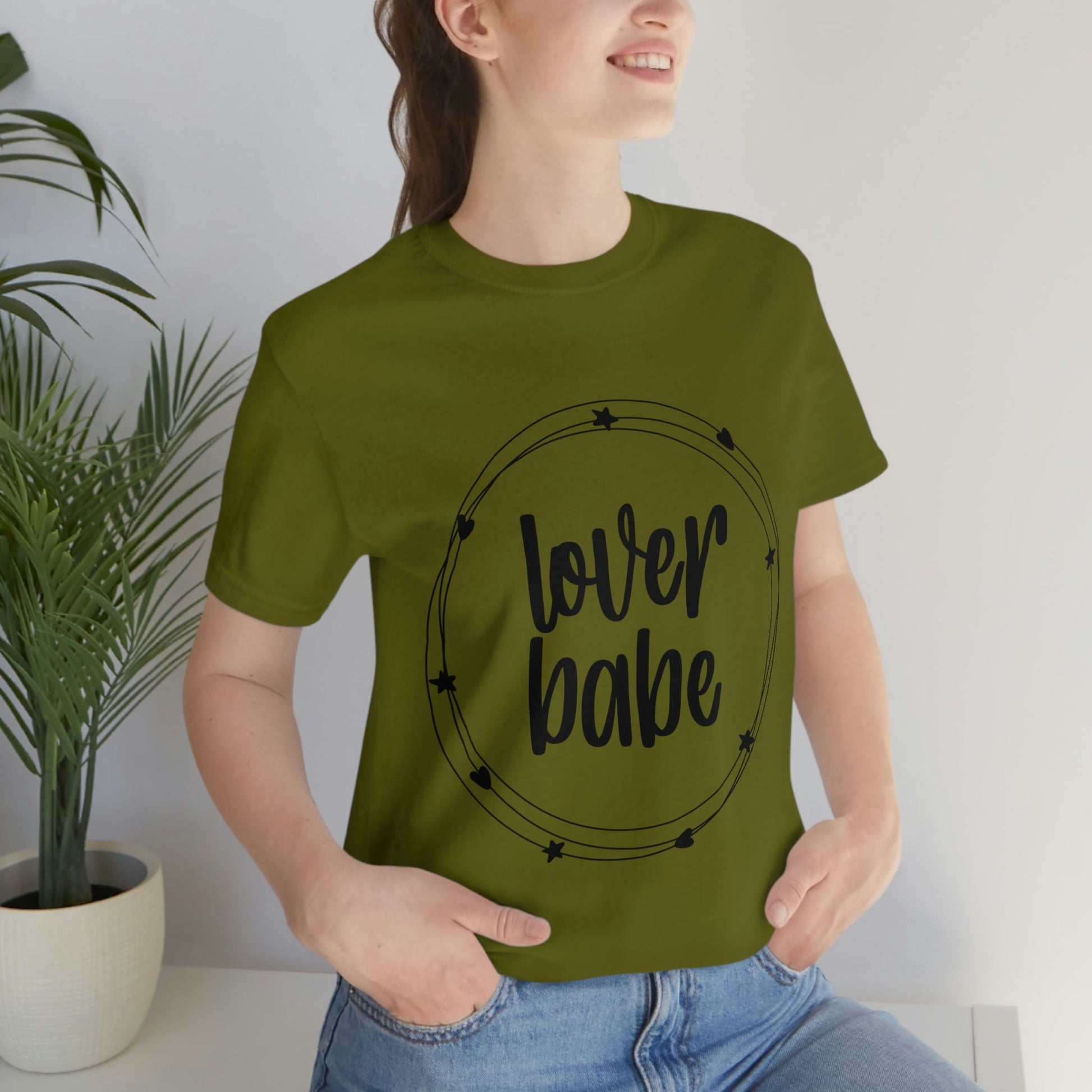 Lover Babe Heart Romantic Lovers Unisex Jersey Short Sleeve T-Shirt Ichaku [Perfect Gifts Selection]