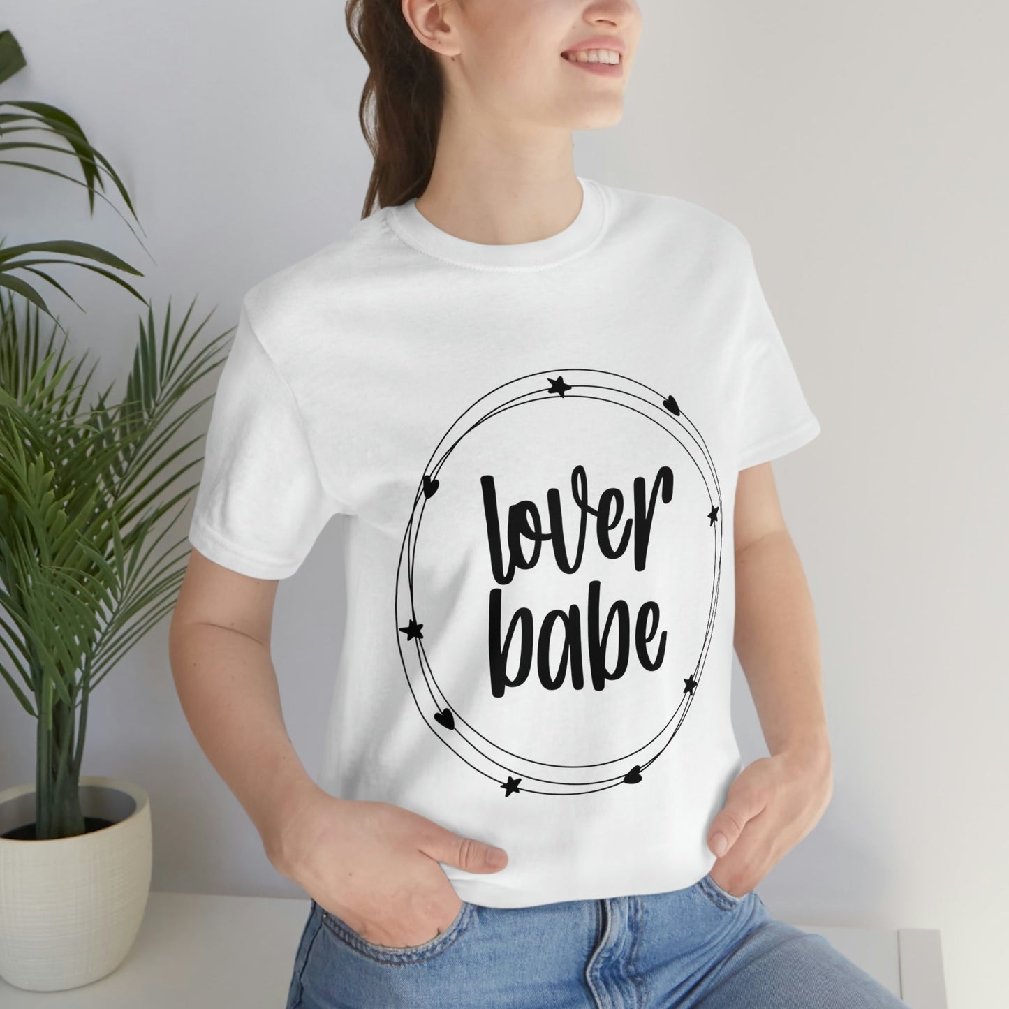 Lover Babe Heart Romantic Lovers Unisex Jersey Short Sleeve T-Shirt Ichaku [Perfect Gifts Selection]