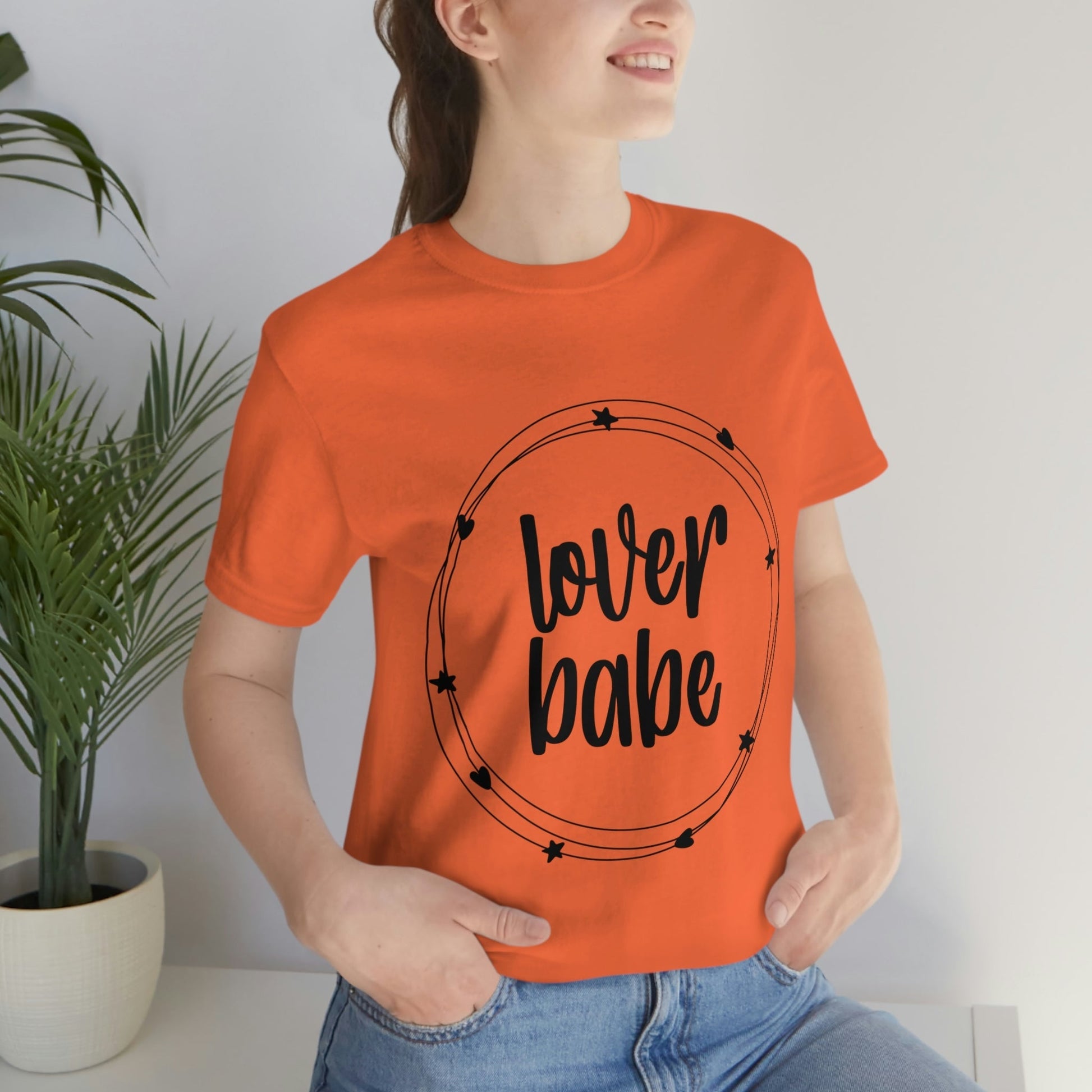 Lover Babe Heart Romantic Lovers Unisex Jersey Short Sleeve T-Shirt Ichaku [Perfect Gifts Selection]