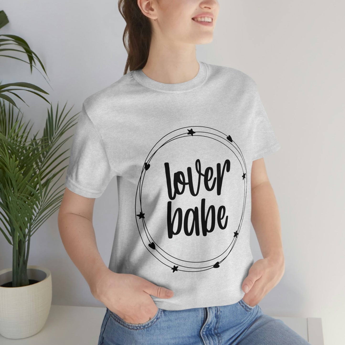 Lover Babe Heart Romantic Lovers Unisex Jersey Short Sleeve T-Shirt Ichaku [Perfect Gifts Selection]