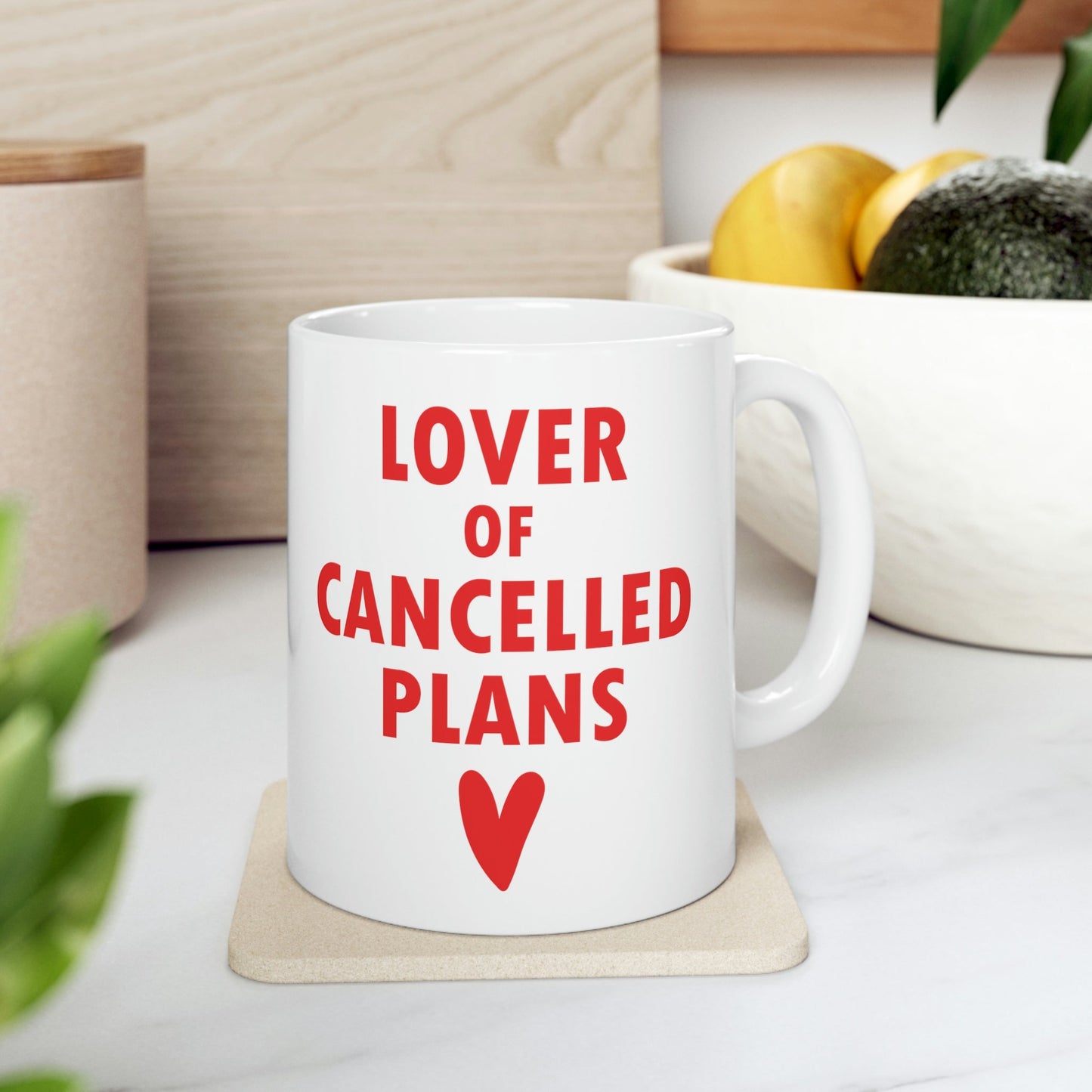 Lover of Cancelled Plans Valentines Day Ceramic Mug 11oz Ichaku [Perfect Gifts Selection]