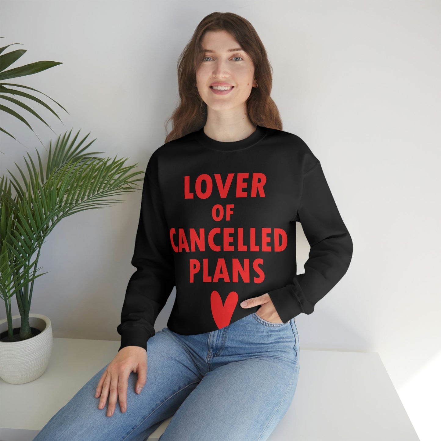 Lover of Cancelled Plans Valentines Day Unisex Heavy Blend™ Crewneck Sweatshirt Ichaku [Perfect Gifts Selection]