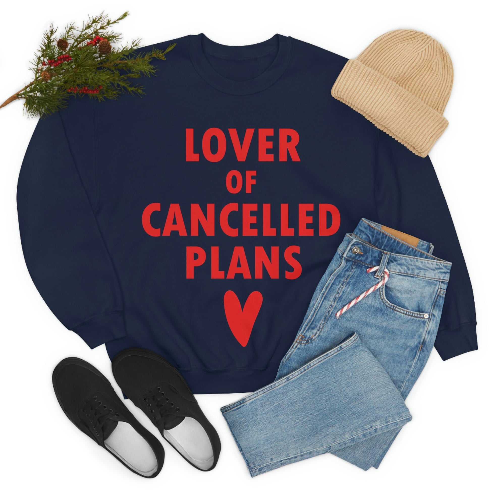 Lover of Cancelled Plans Valentines Day Unisex Heavy Blend™ Crewneck Sweatshirt Ichaku [Perfect Gifts Selection]