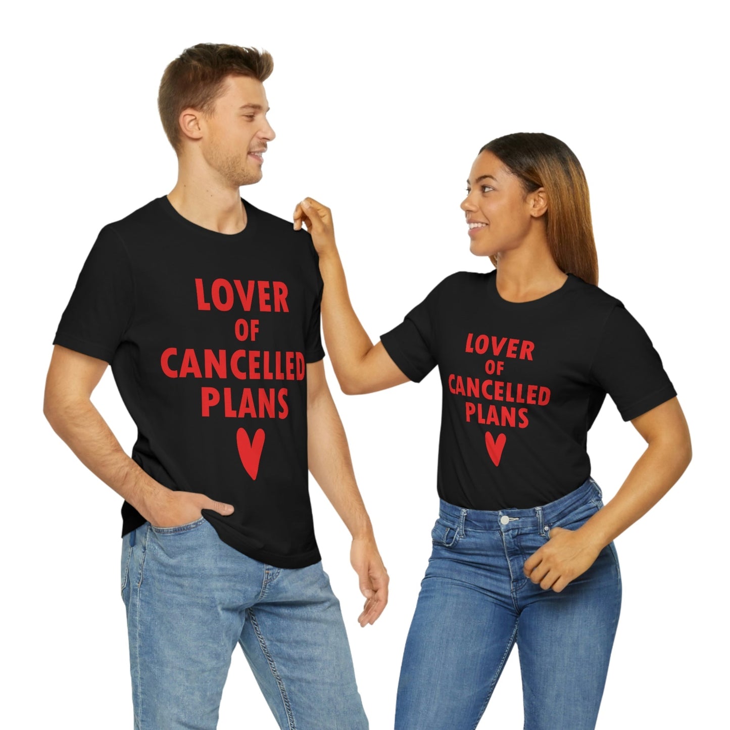 Lover of Cancelled Plans Valentines Day Unisex Jersey Short Sleeve T-Shirt Ichaku [Perfect Gifts Selection]