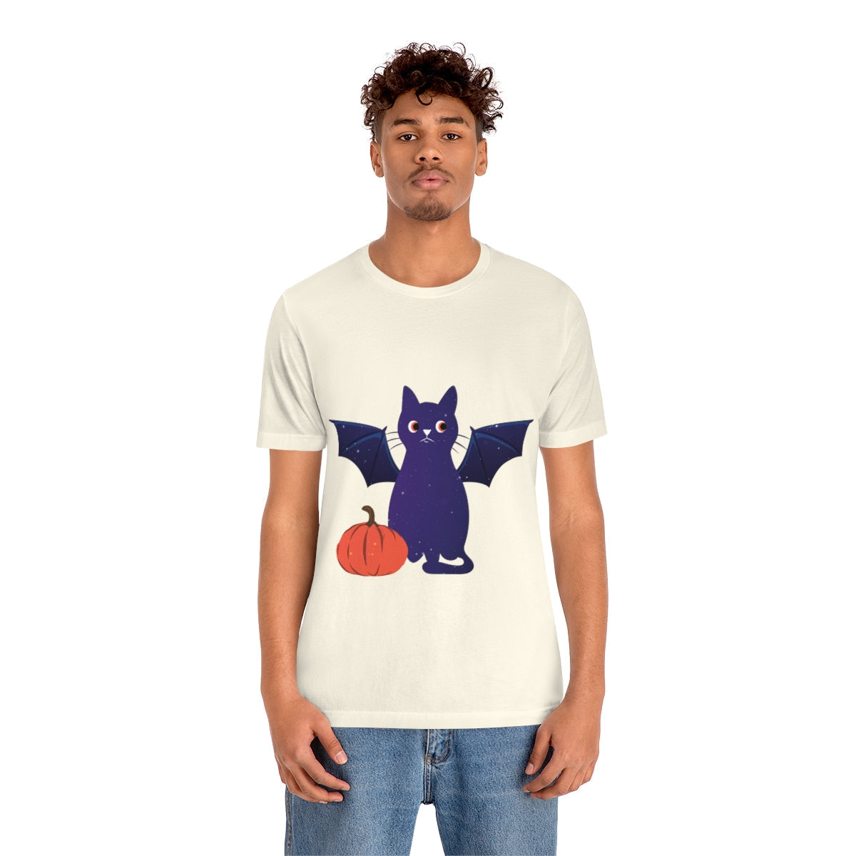 Magic Halloween Cute Universe Cat Unisex Jersey Short Sleeve T-Shirt Ichaku [Perfect Gifts Selection]