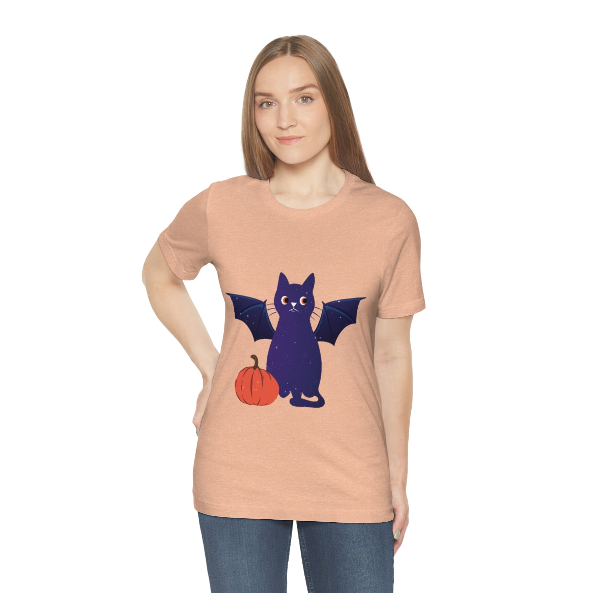 Magic Halloween Cute Universe Cat Unisex Jersey Short Sleeve T-Shirt Ichaku [Perfect Gifts Selection]