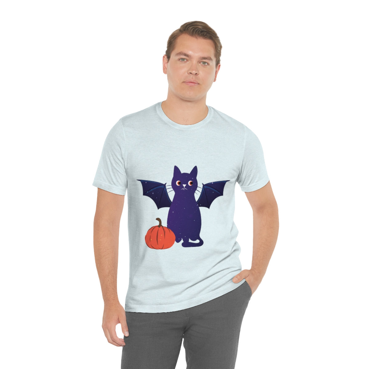 Magic Halloween Cute Universe Cat Unisex Jersey Short Sleeve T-Shirt Ichaku [Perfect Gifts Selection]