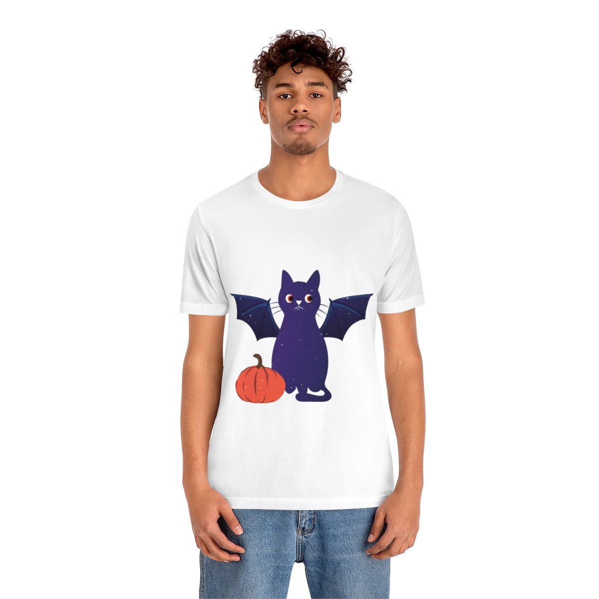 Magic Halloween Cute Universe Cat Unisex Jersey Short Sleeve T-Shirt Ichaku [Perfect Gifts Selection]