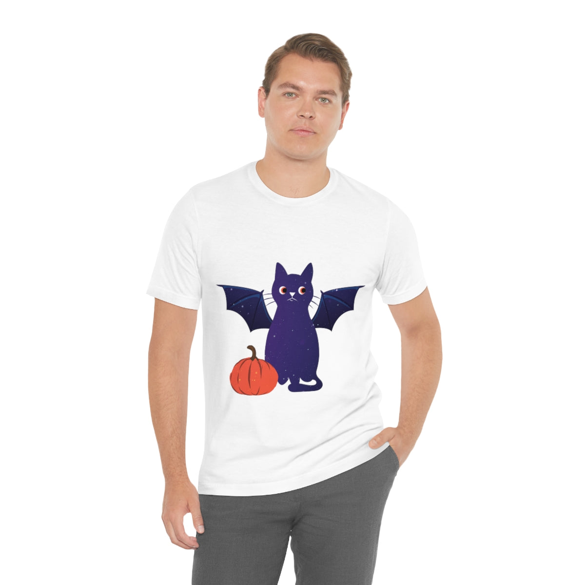 Magic Halloween Cute Universe Cat Unisex Jersey Short Sleeve T-Shirt Ichaku [Perfect Gifts Selection]