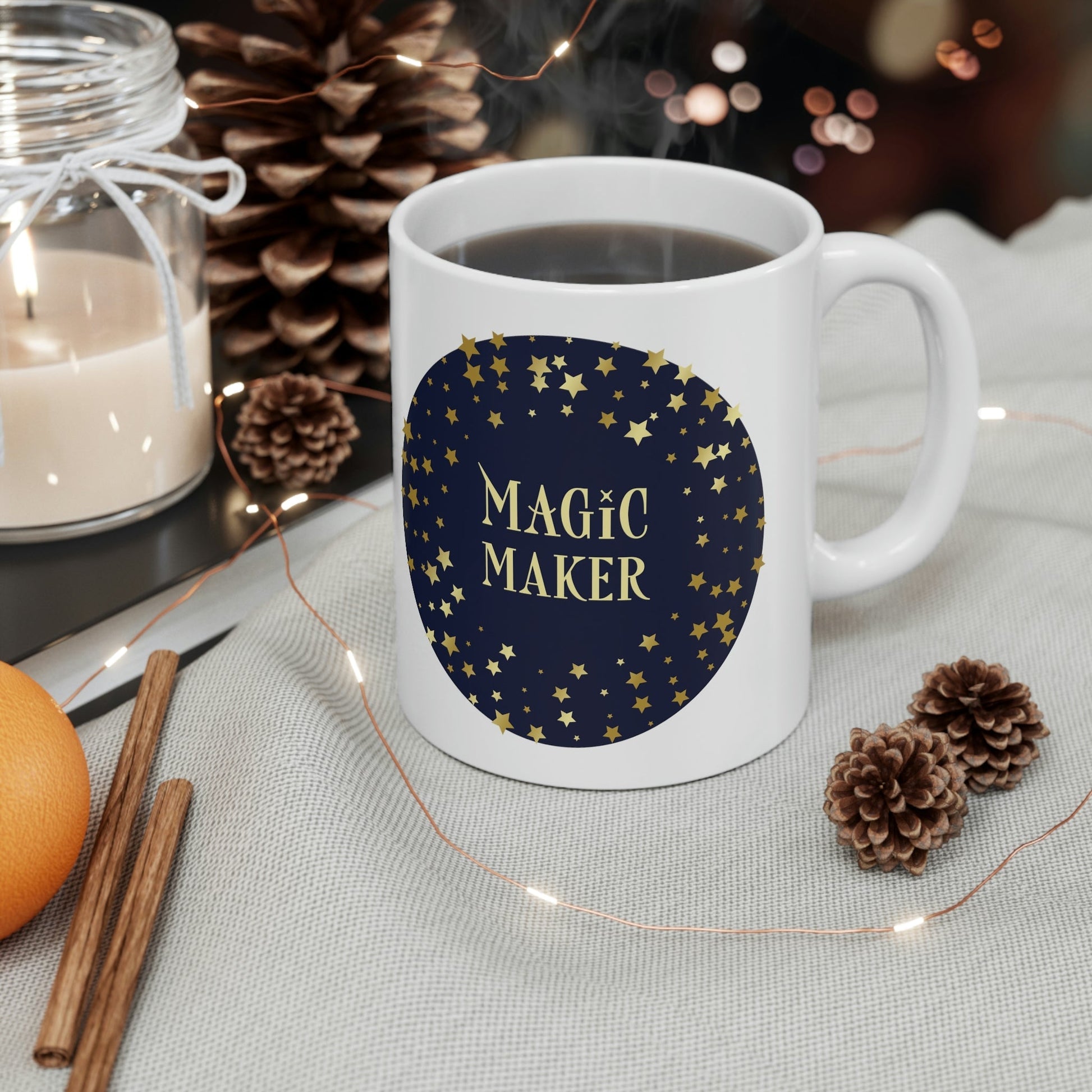 Magic Maker Xmas Holiday Quotes Ceramic Mug 11oz Ichaku [Perfect Gifts Selection]