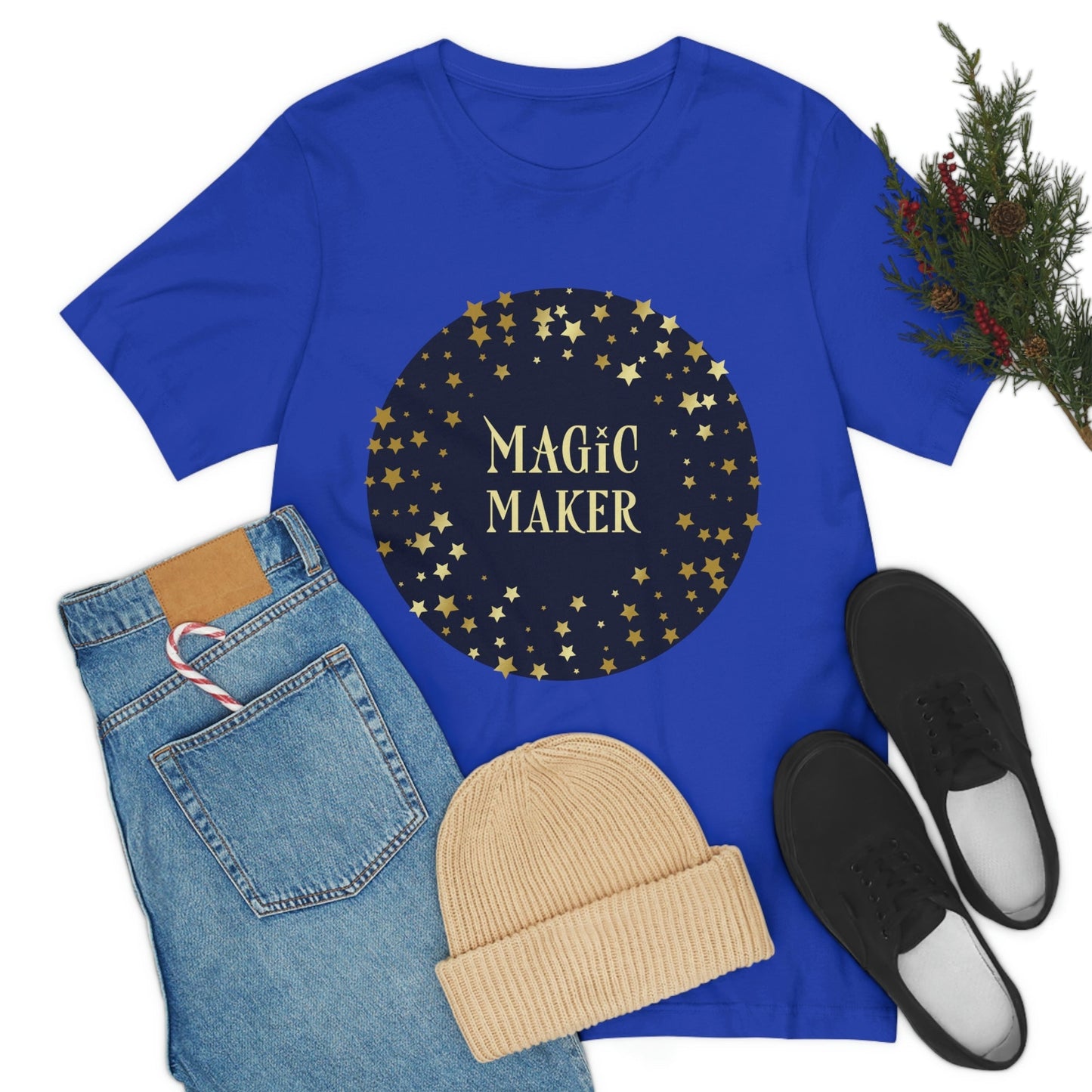 Magic Maker Xmas Holiday Quotes Unisex Jersey Short Sleeve T-Shirt Ichaku [Perfect Gifts Selection]