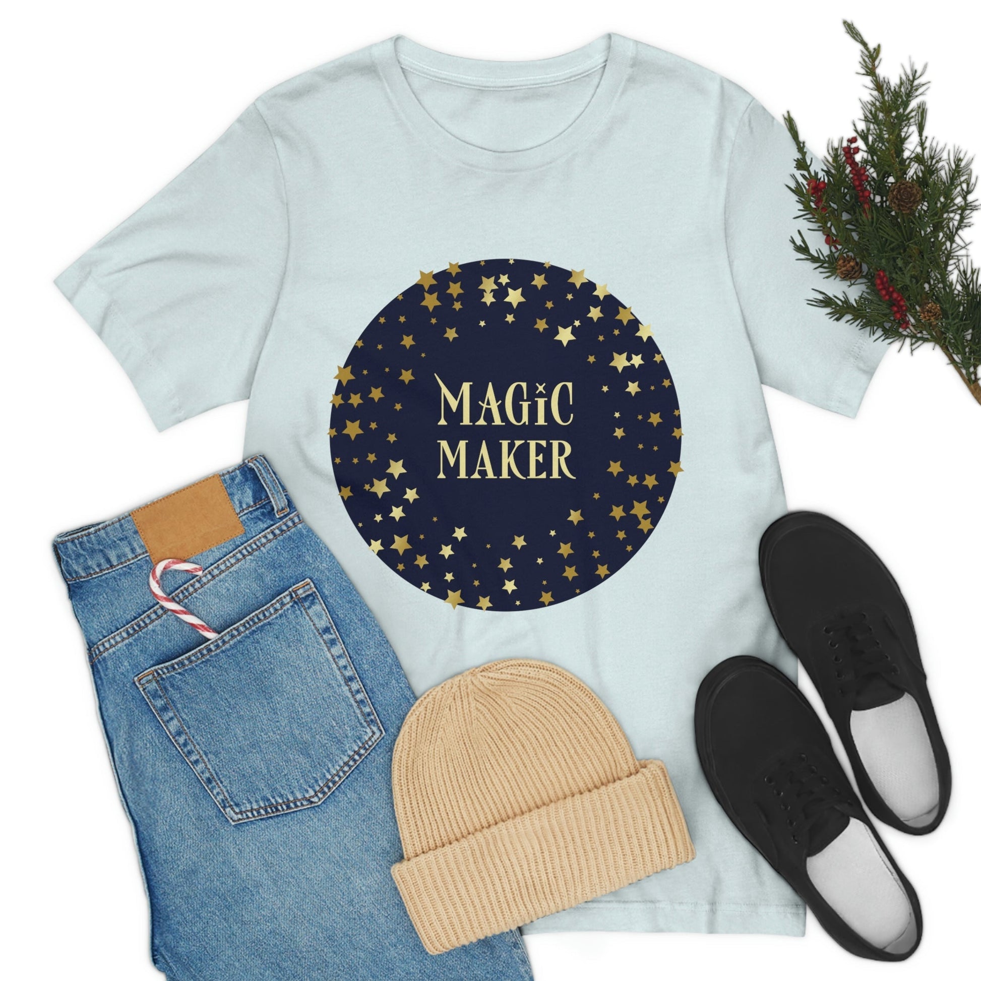 Magic Maker Xmas Holiday Quotes Unisex Jersey Short Sleeve T-Shirt Ichaku [Perfect Gifts Selection]