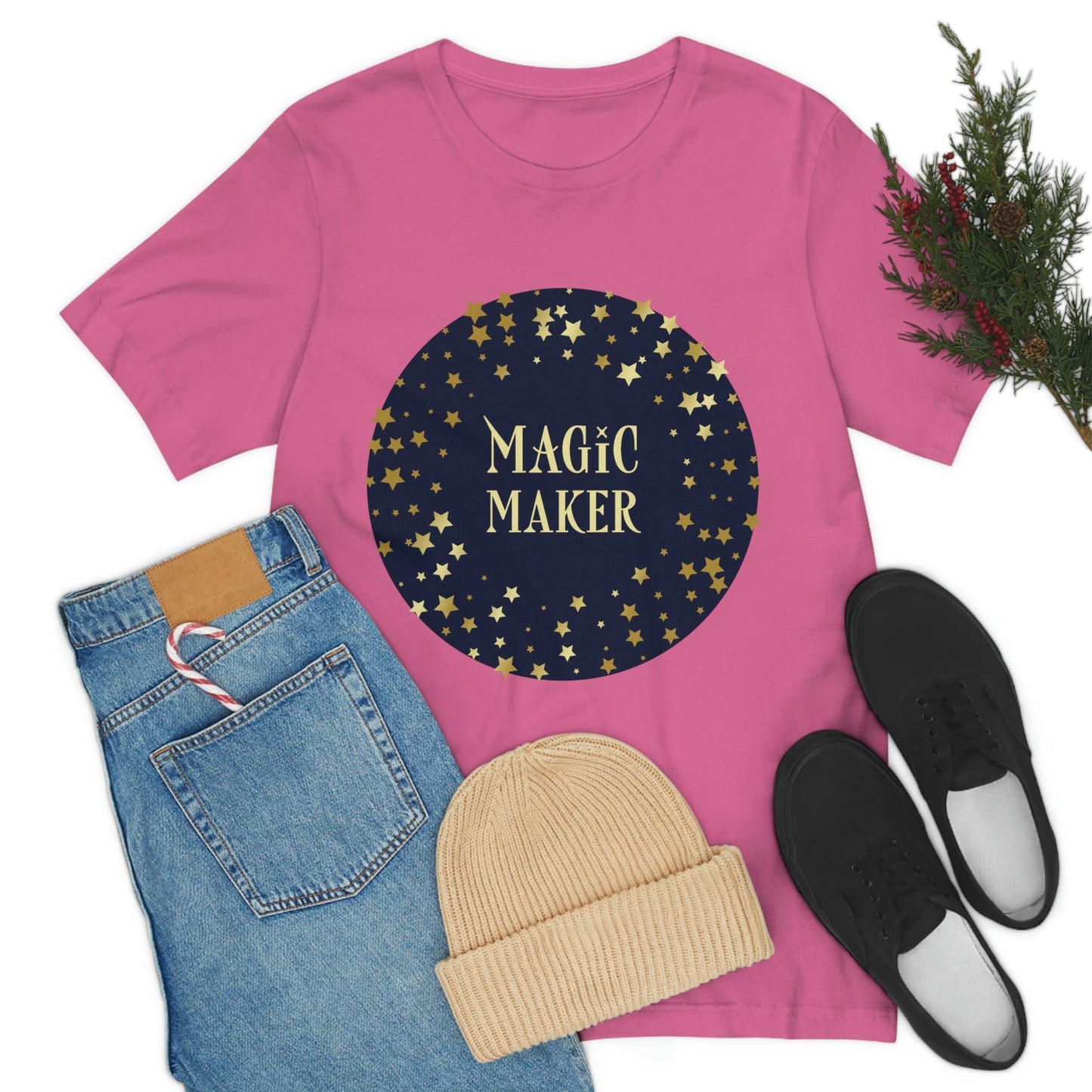 Magic Maker Xmas Holiday Quotes Unisex Jersey Short Sleeve T-Shirt Ichaku [Perfect Gifts Selection]