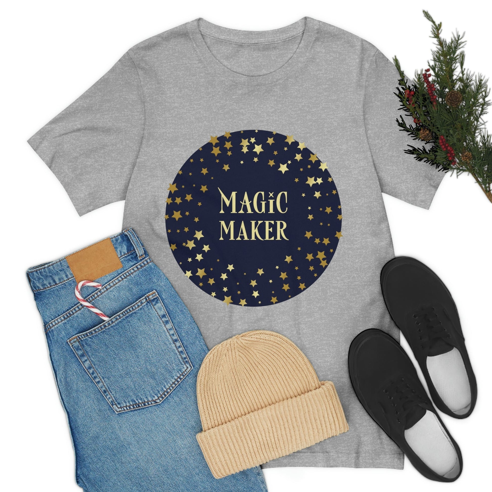 Magic Maker Xmas Holiday Quotes Unisex Jersey Short Sleeve T-Shirt Ichaku [Perfect Gifts Selection]