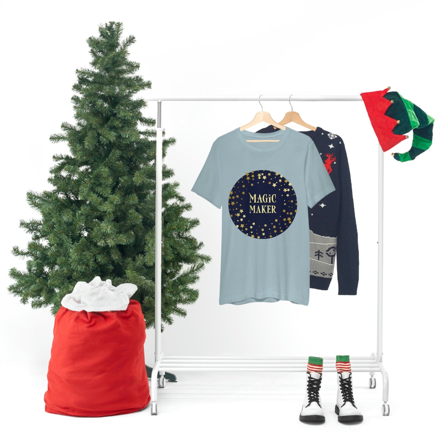 Magic Maker Xmas Holiday Quotes Unisex Jersey Short Sleeve T-Shirt Ichaku [Perfect Gifts Selection]