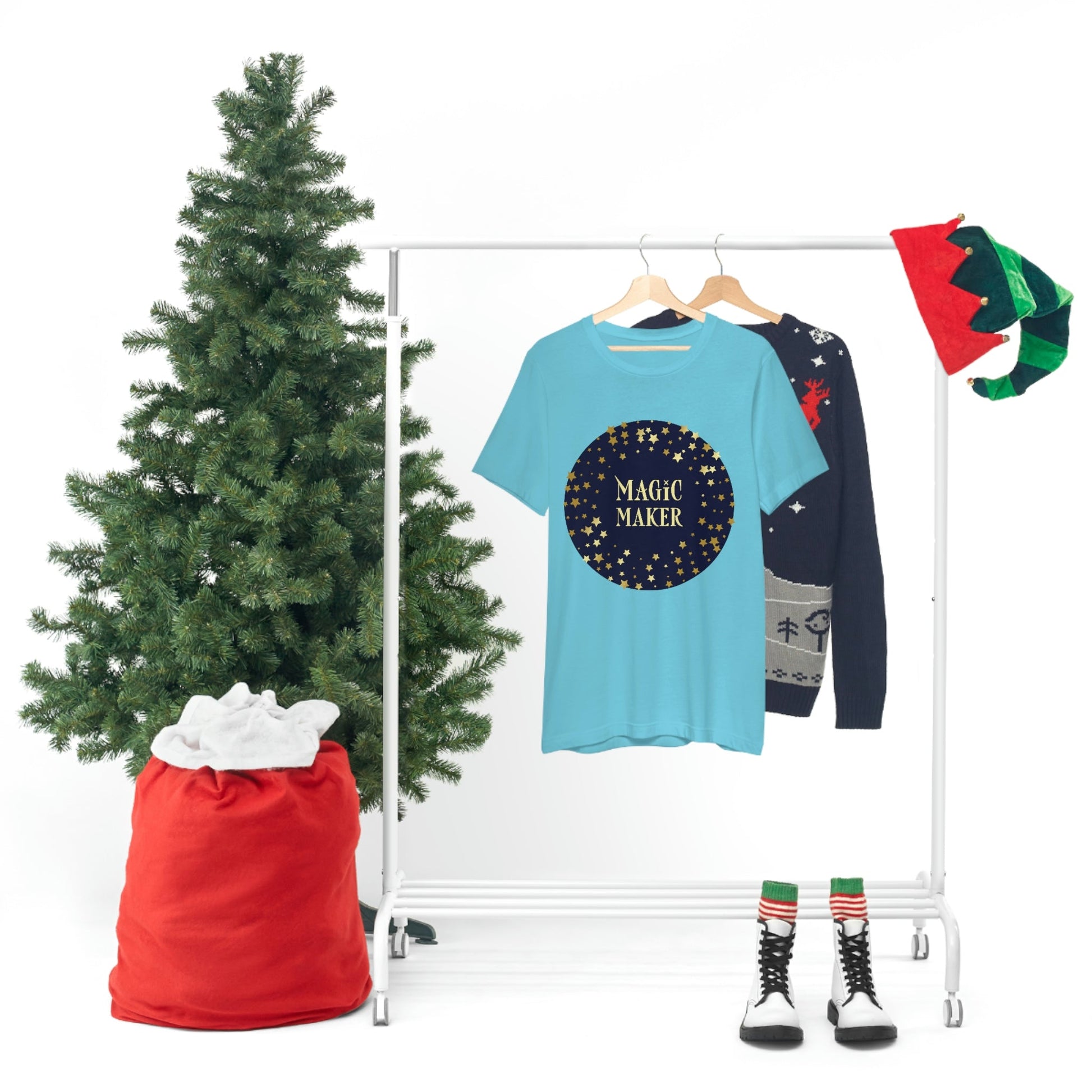 Magic Maker Xmas Holiday Quotes Unisex Jersey Short Sleeve T-Shirt Ichaku [Perfect Gifts Selection]