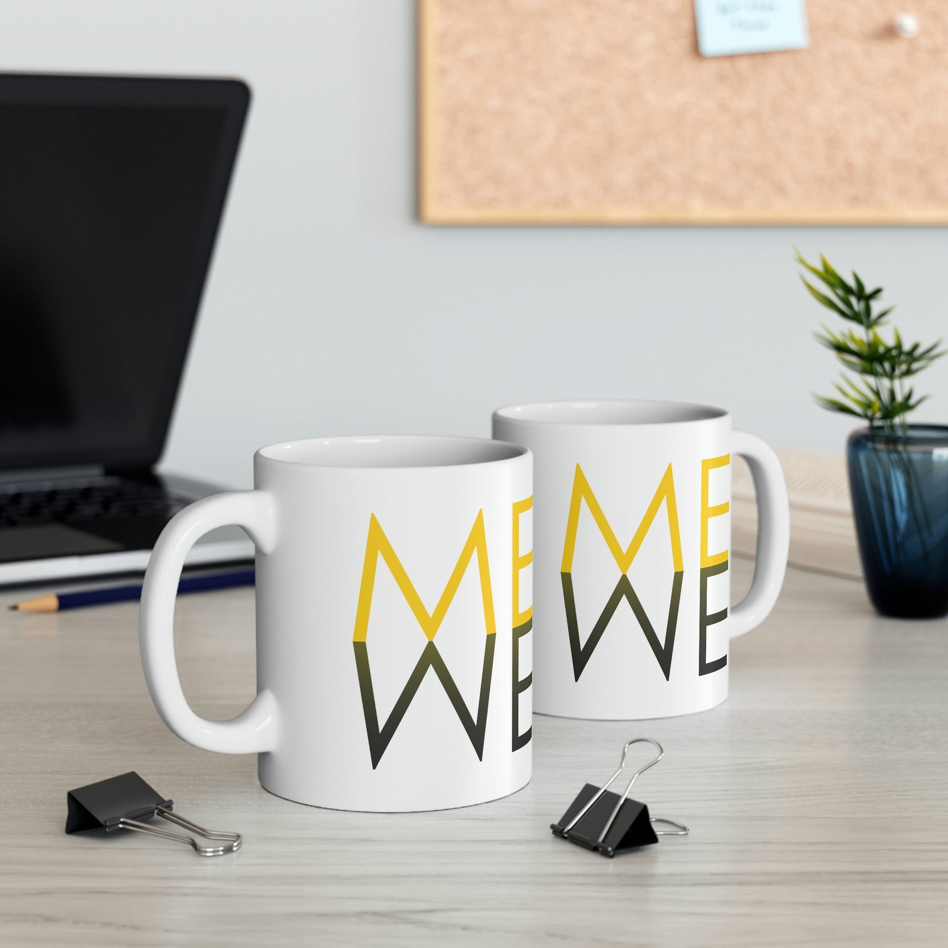 Me We Reflection Typography Romantic Motivation Slogan Ceramic Mug 11oz Ichaku [Perfect Gifts Selection]