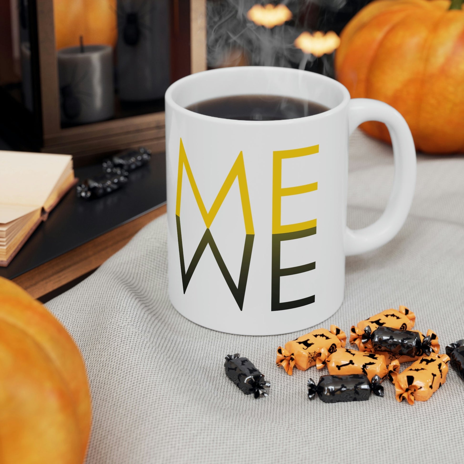 Me We Reflection Typography Romantic Motivation Slogan Ceramic Mug 11oz Ichaku [Perfect Gifts Selection]