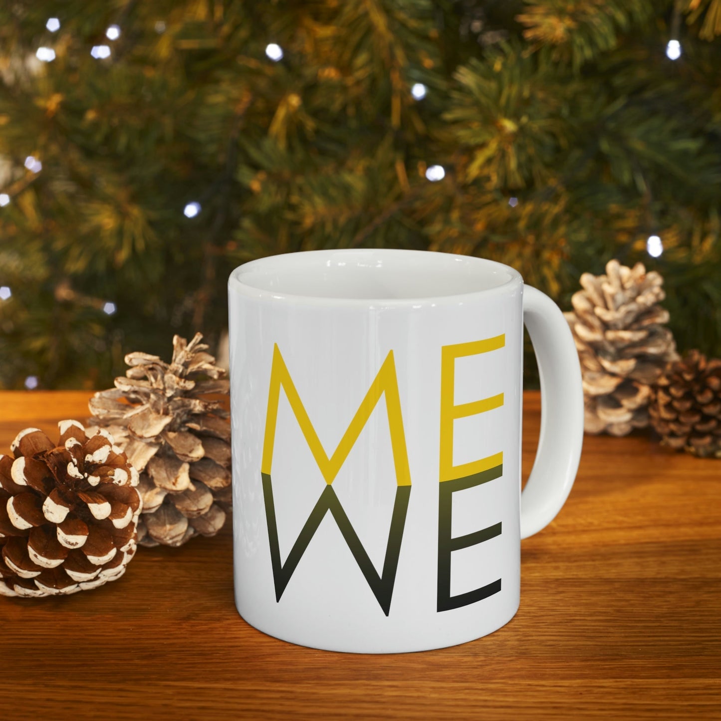 Me We Reflection Typography Romantic Motivation Slogan Ceramic Mug 11oz Ichaku [Perfect Gifts Selection]