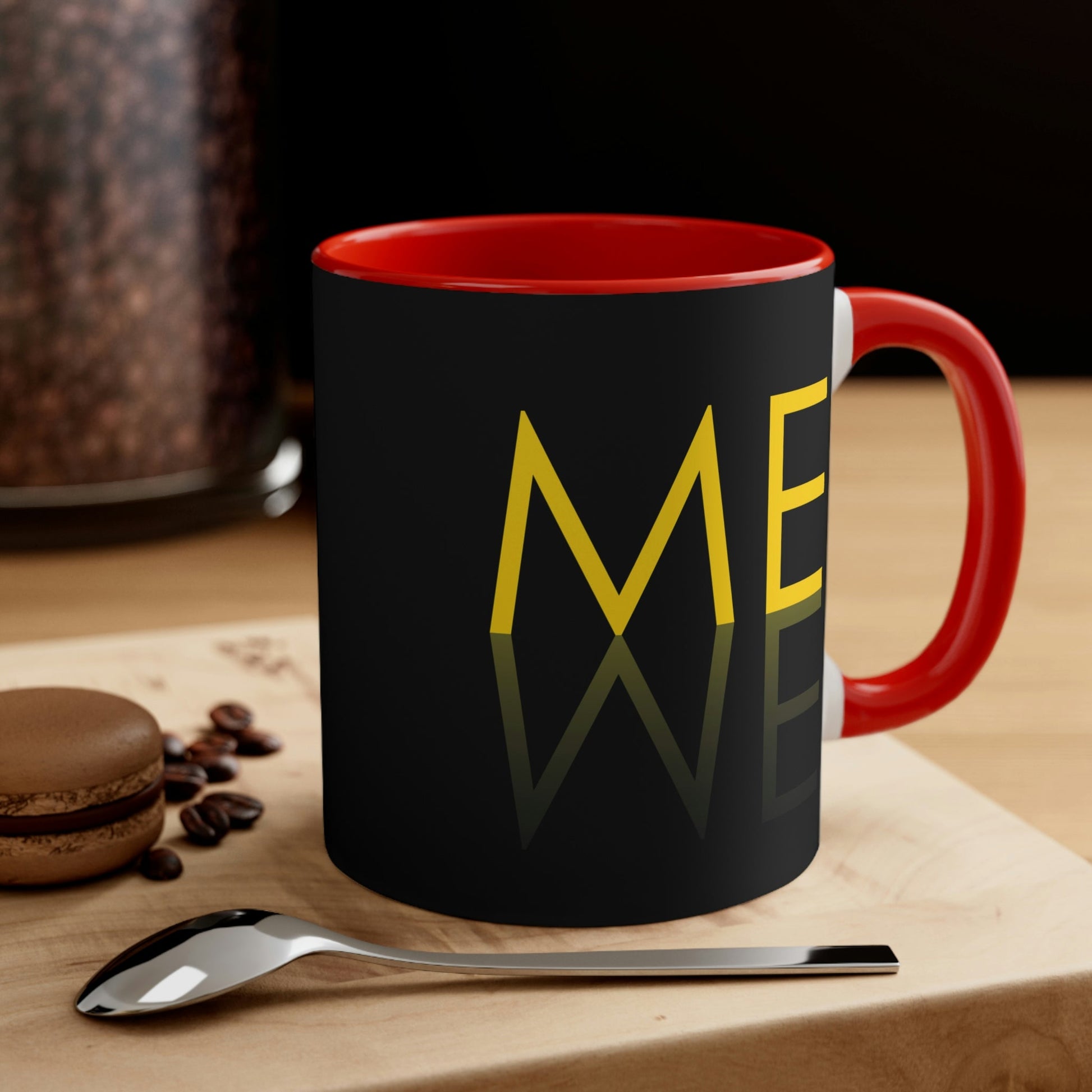 Me We Reflection Typography Romantic Motivation Slogan Classic Accent Coffee Mug 11oz Ichaku [Perfect Gifts Selection]