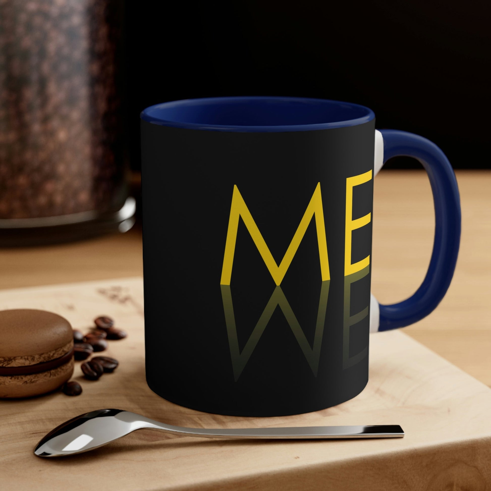 Me We Reflection Typography Romantic Motivation Slogan Classic Accent Coffee Mug 11oz Ichaku [Perfect Gifts Selection]