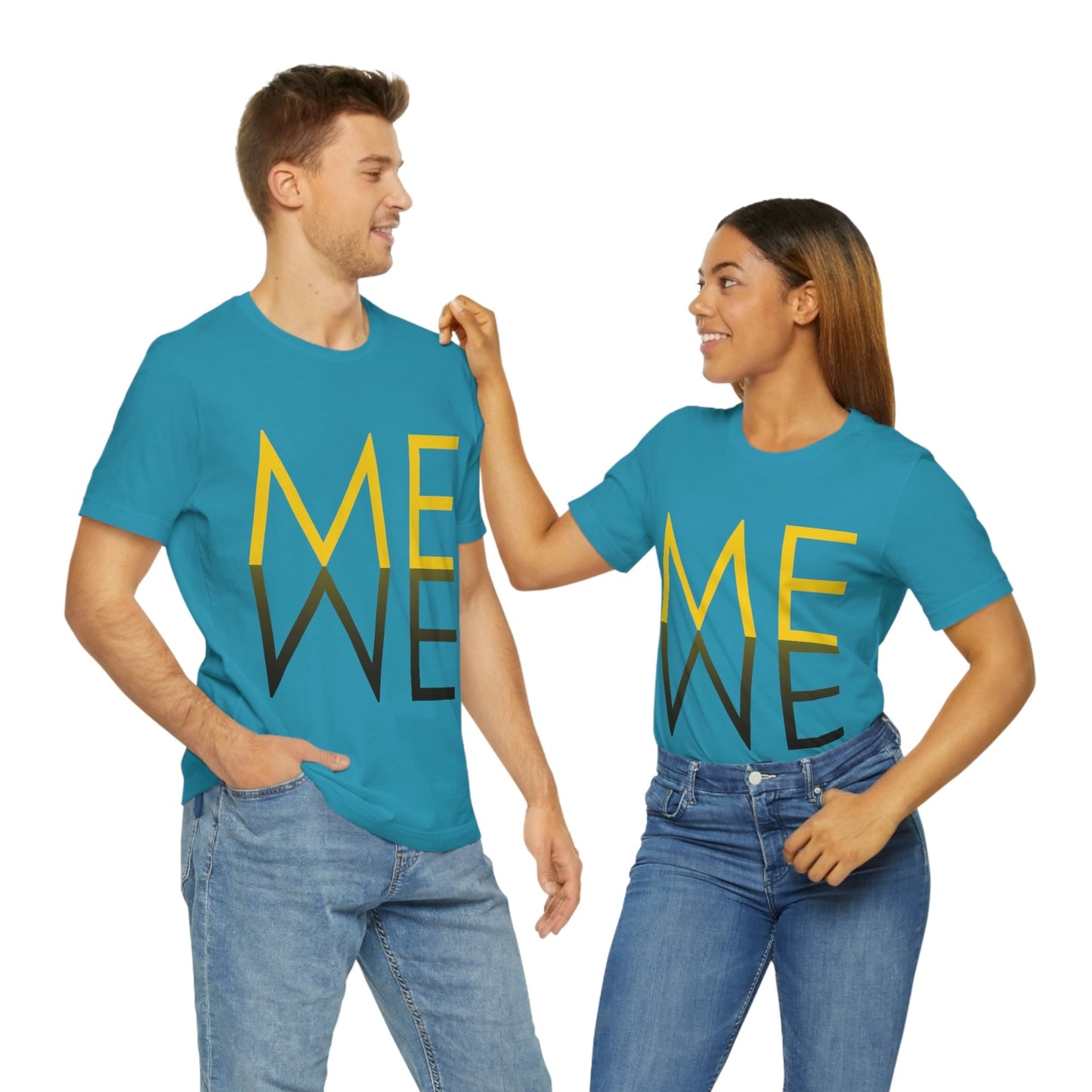 Me We Reflection Typography Romantic Motivation Slogan Unisex Jersey Short Sleeve T-Shirt Ichaku [Perfect Gifts Selection]