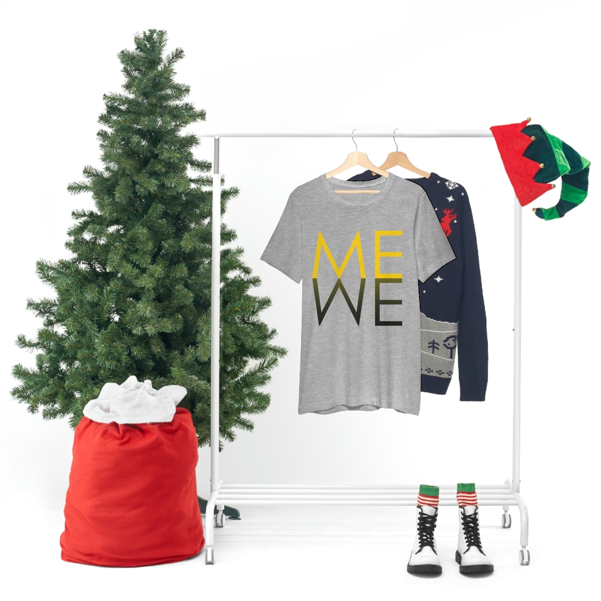 Me We Reflection Typography Romantic Motivation Slogan Unisex Jersey Short Sleeve T-Shirt Ichaku [Perfect Gifts Selection]