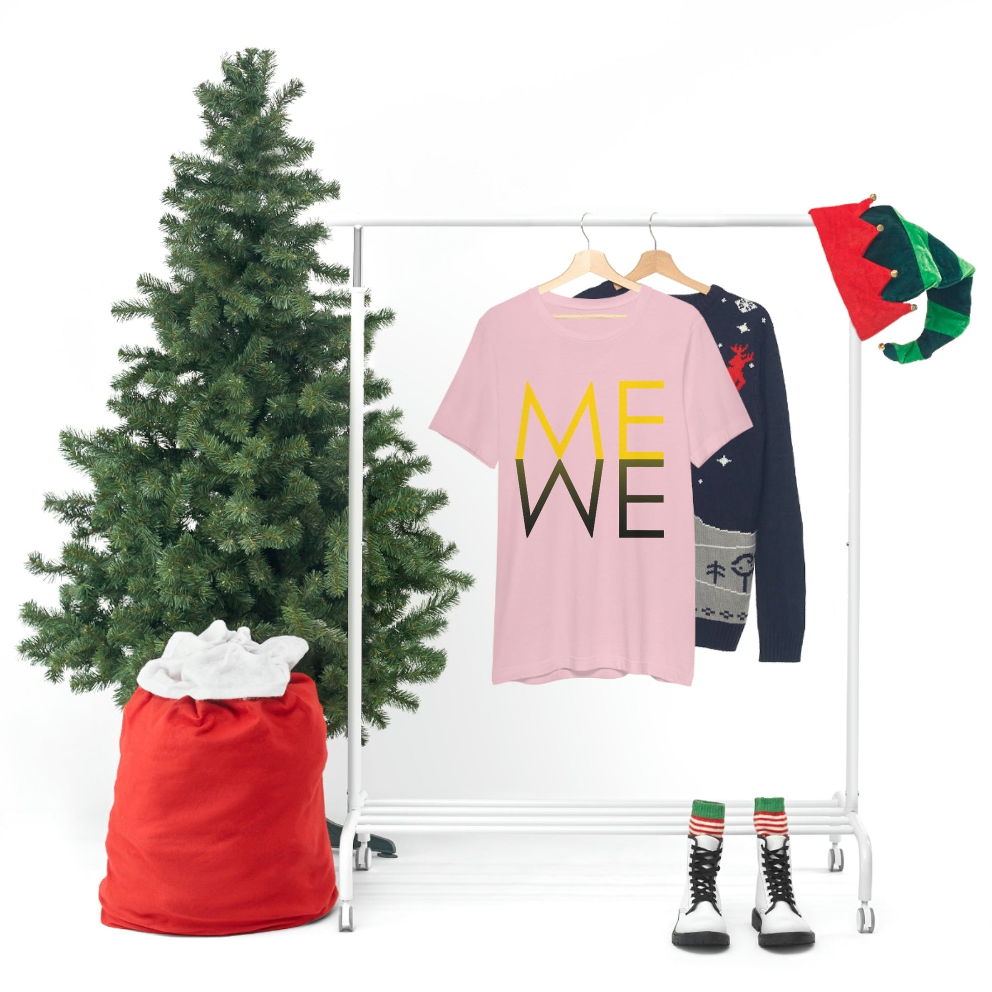 Me We Reflection Typography Romantic Motivation Slogan Unisex Jersey Short Sleeve T-Shirt Ichaku [Perfect Gifts Selection]