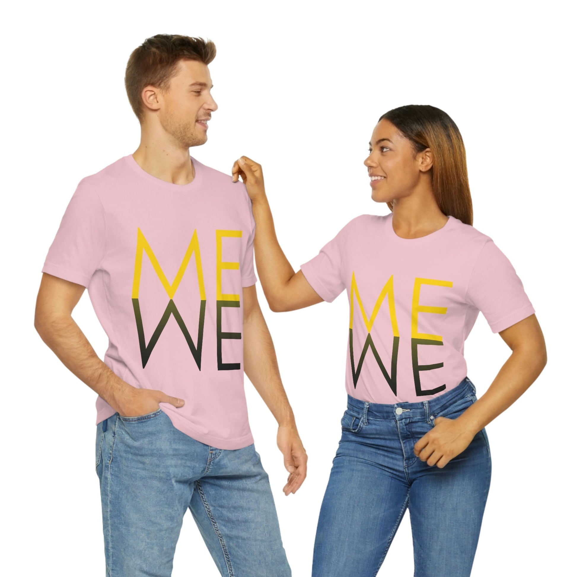 Me We Reflection Typography Romantic Motivation Slogan Unisex Jersey Short Sleeve T-Shirt Ichaku [Perfect Gifts Selection]