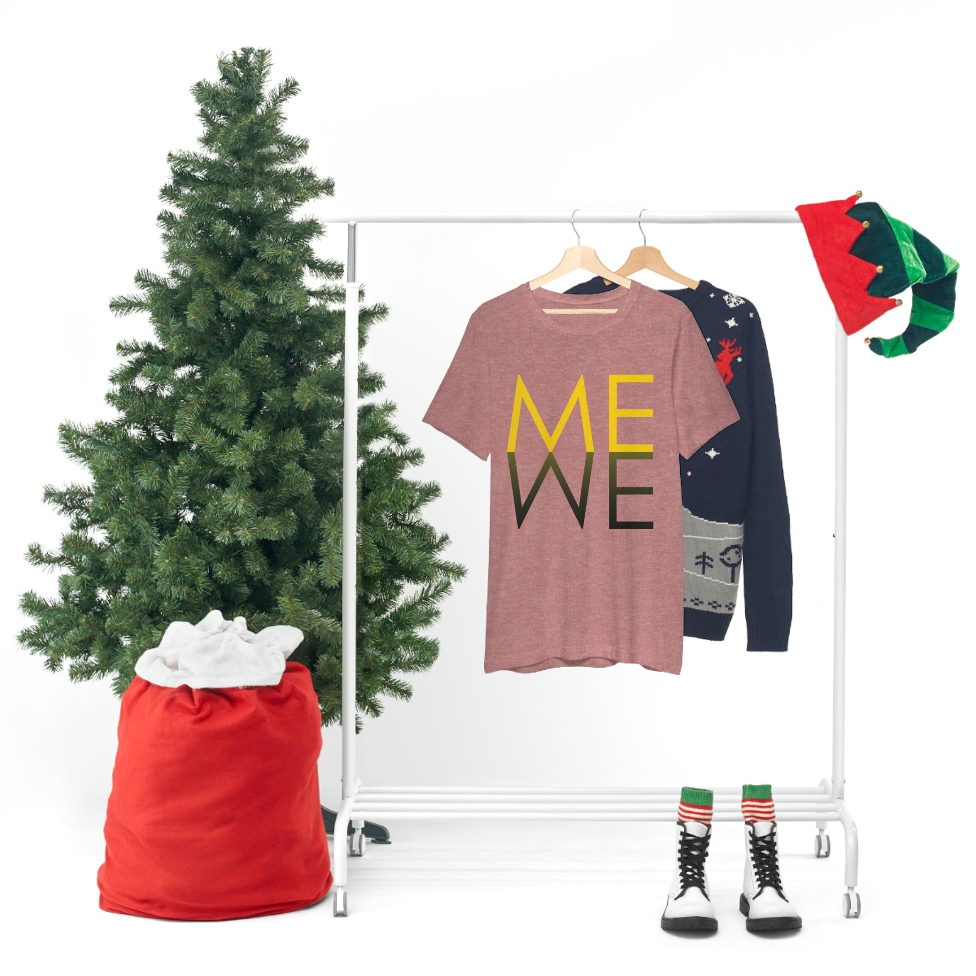 Me We Reflection Typography Romantic Motivation Slogan Unisex Jersey Short Sleeve T-Shirt Ichaku [Perfect Gifts Selection]