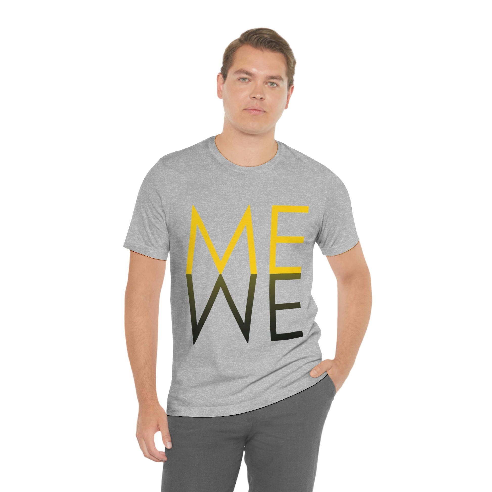 Me We Reflection Typography Romantic Motivation Slogan Unisex Jersey Short Sleeve T-Shirt Ichaku [Perfect Gifts Selection]