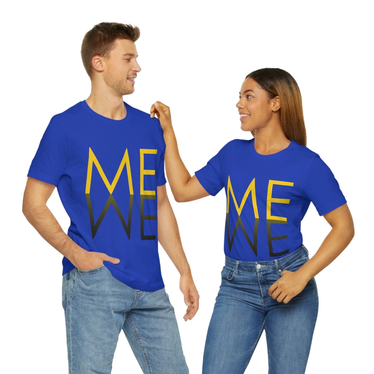 Me We Reflection Typography Romantic Motivation Slogan Unisex Jersey Short Sleeve T-Shirt Ichaku [Perfect Gifts Selection]