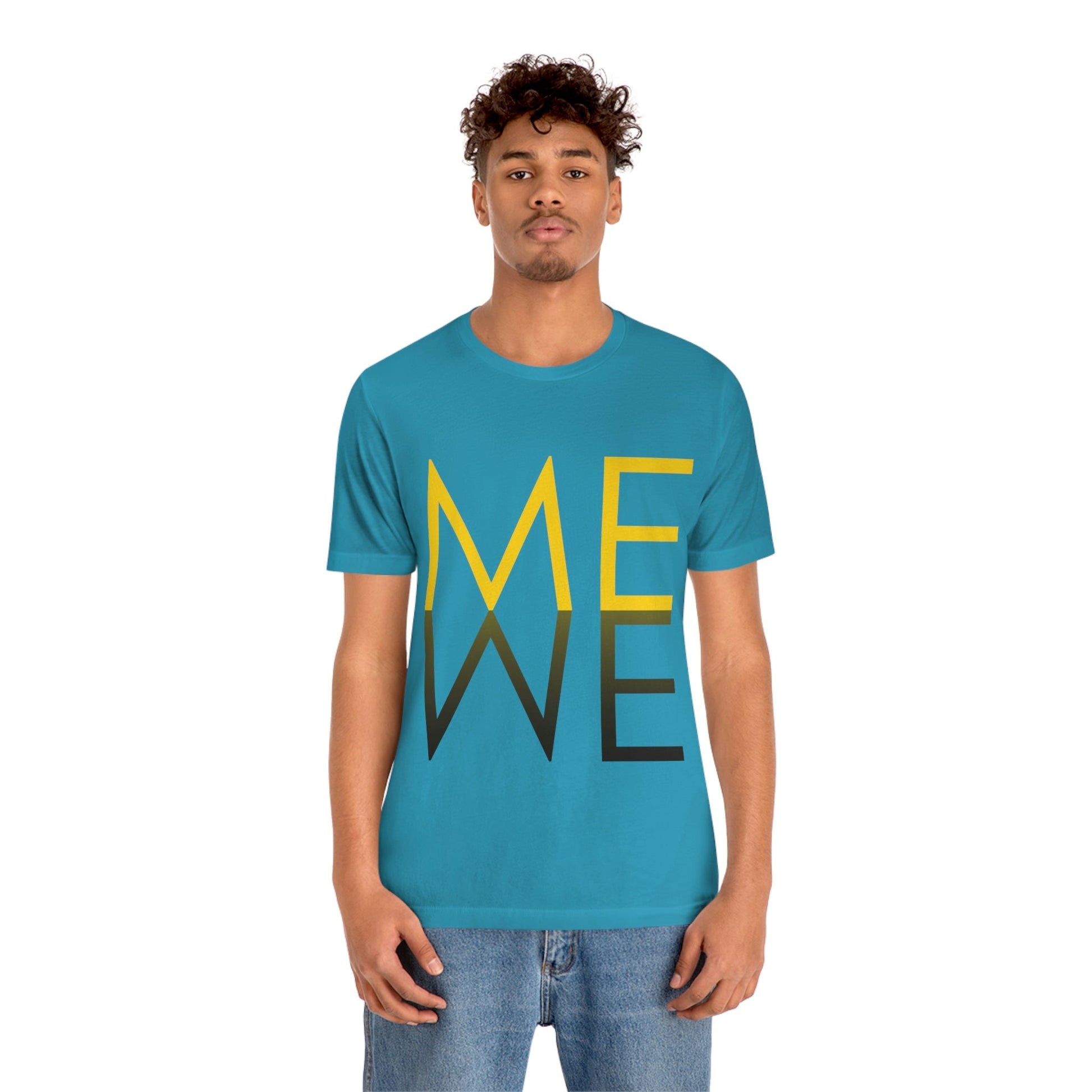 Me We Reflection Typography Romantic Motivation Slogan Unisex Jersey Short Sleeve T-Shirt Ichaku [Perfect Gifts Selection]