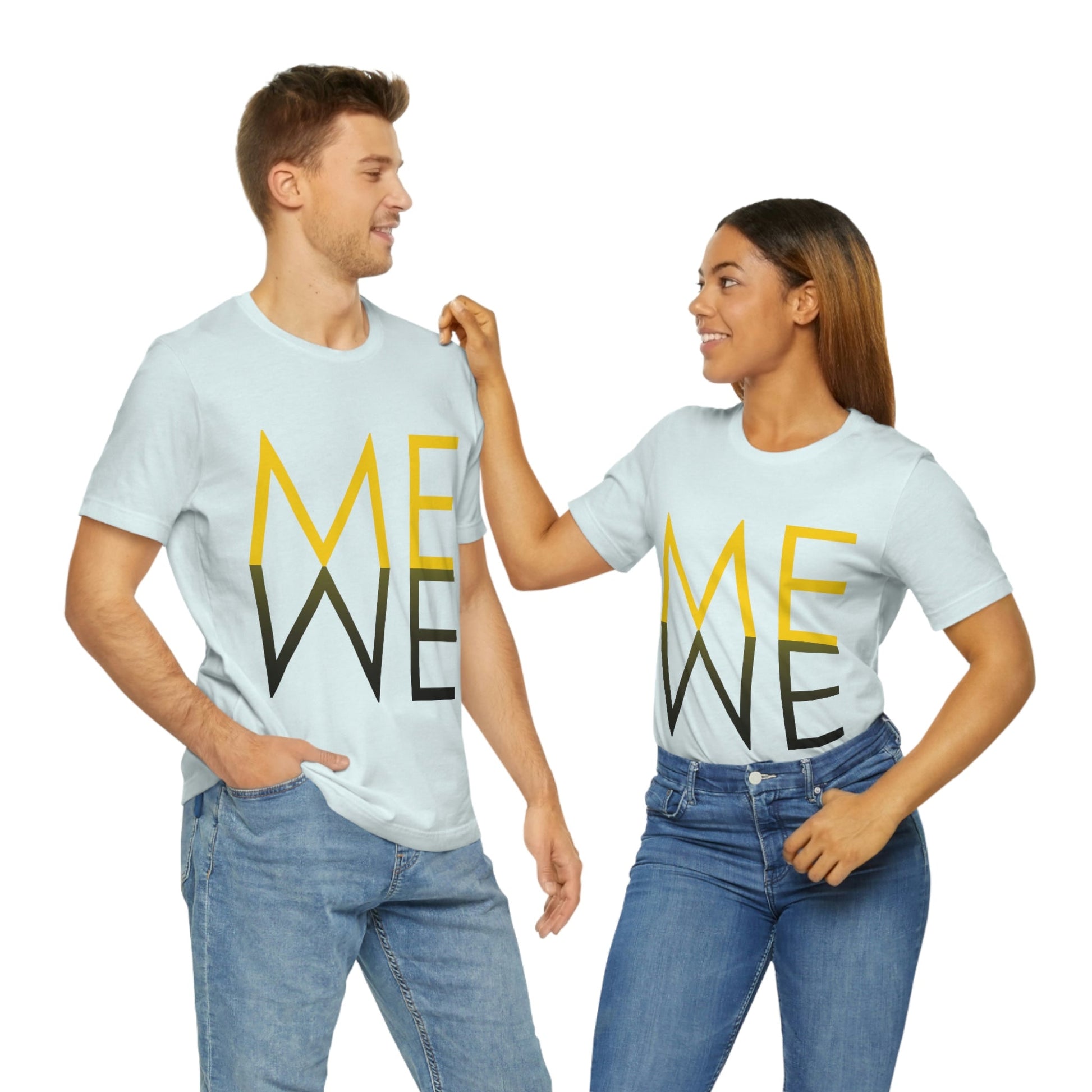 Me We Reflection Typography Romantic Motivation Slogan Unisex Jersey Short Sleeve T-Shirt Ichaku [Perfect Gifts Selection]