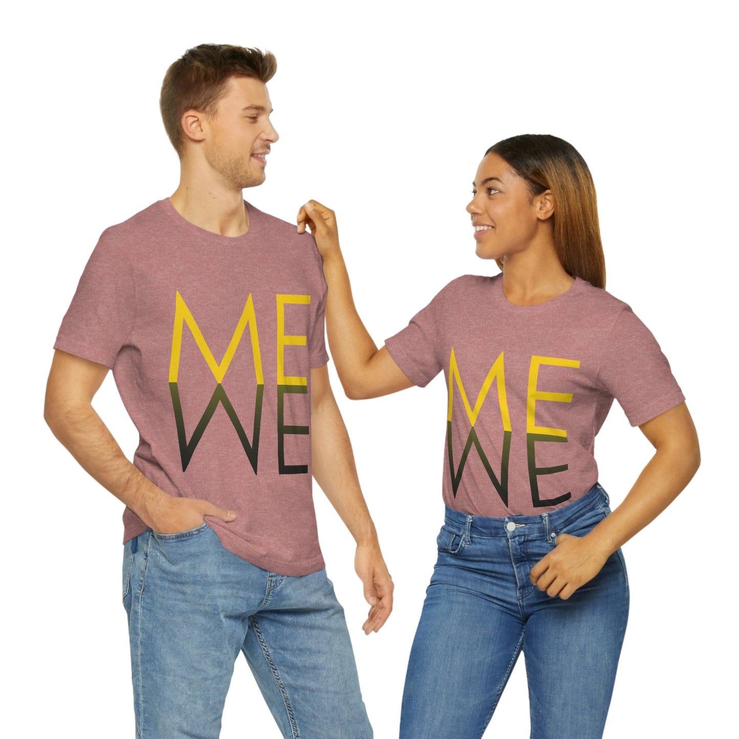 Me We Reflection Typography Romantic Motivation Slogan Unisex Jersey Short Sleeve T-Shirt Ichaku [Perfect Gifts Selection]