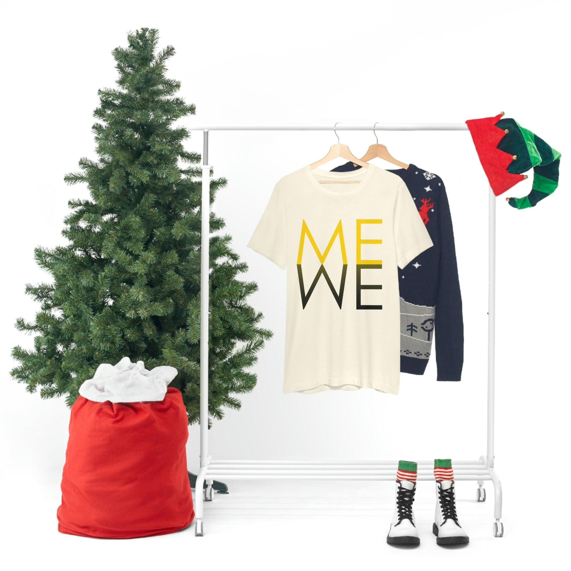 Me We Reflection Typography Romantic Motivation Slogan Unisex Jersey Short Sleeve T-Shirt Ichaku [Perfect Gifts Selection]