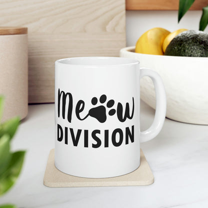 Meow Division Funny Cat Meme Quotes Ceramic Mug 11oz Ichaku [Perfect Gifts Selection]