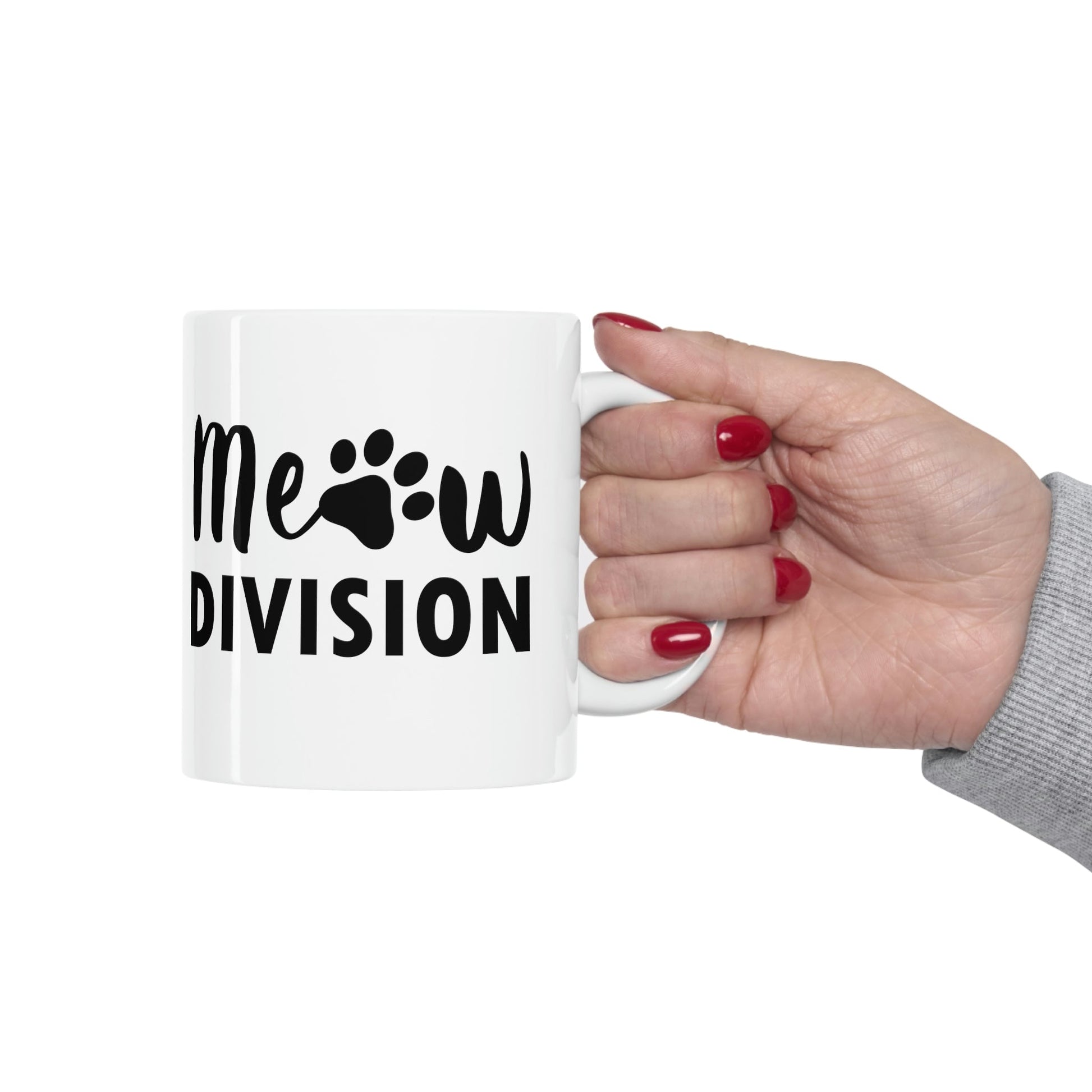 Meow Division Funny Cat Meme Quotes Ceramic Mug 11oz Ichaku [Perfect Gifts Selection]