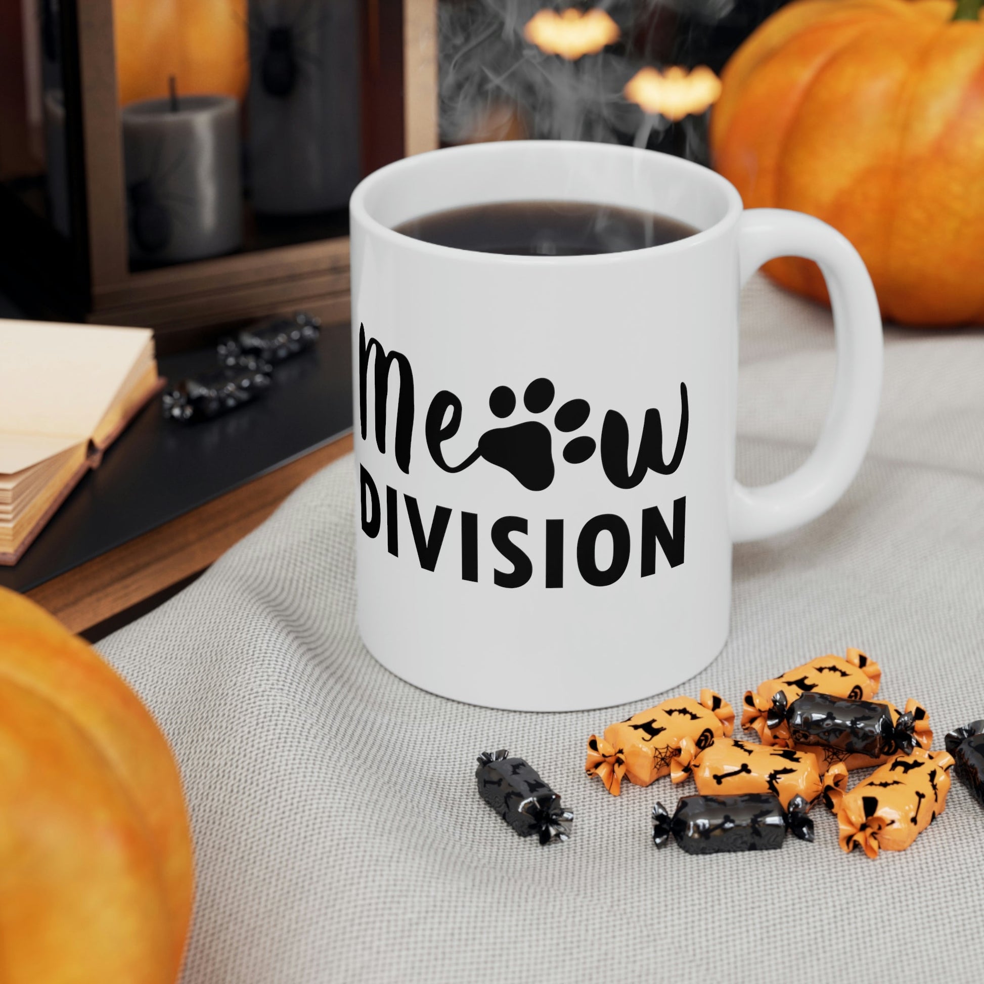 Meow Division Funny Cat Meme Quotes Ceramic Mug 11oz Ichaku [Perfect Gifts Selection]