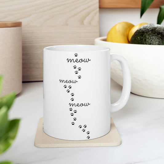 Meow Division Funny Cat Meme Quotes Ceramic Mug 11oz Ichaku [Perfect Gifts Selection]